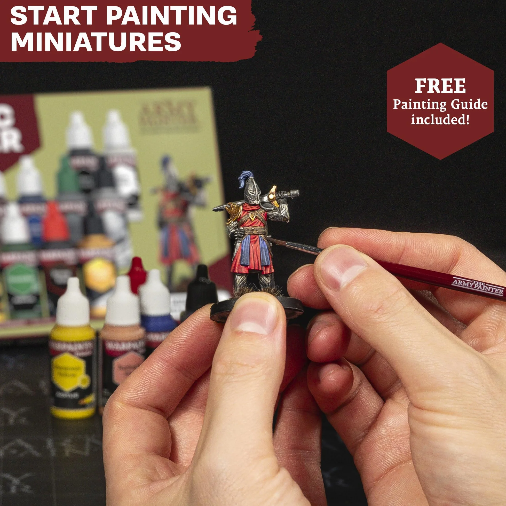 The Army Painter Warpaints Fanatic Starter Set 11x18 ml Peintures Acryliques Métalliques Lavis Apprêt Figurine Pinceau