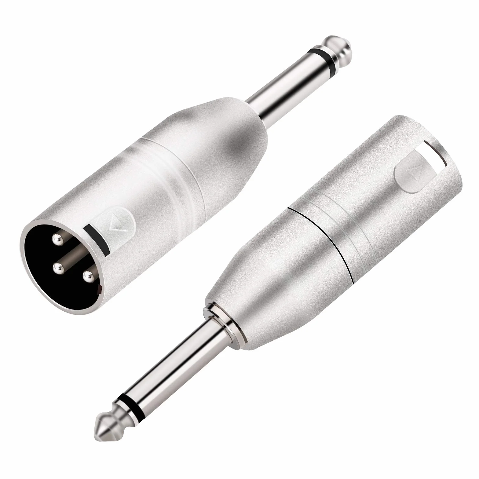 Tisino Adaptateur 6,35 mm TS mono vers XLR mâle - pack de 2