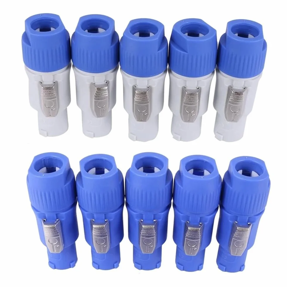 Lot de 20 prises Powercon NAC3FCB 3 broches 20 A 250 V CA Bleu