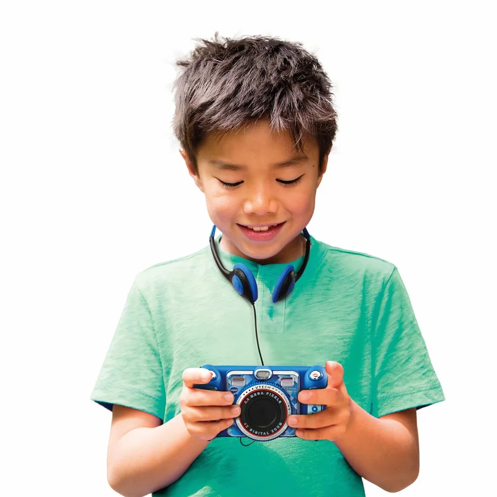 VTech KidiZoom Duo DX Bleu Appareil Photo Numérique Enfant 10 en 1 Photo Selfie Vidéo Écran Couleur Lecteur MP3