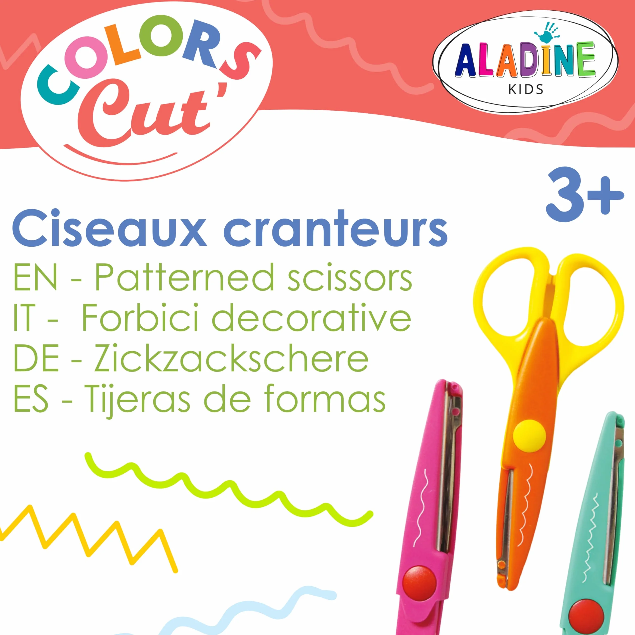 Aladine Ciseaux Cranteurs Enfant Découpe Zig Zag Vagues 3 Ans Loisirs Créatifs Scrapbooking
