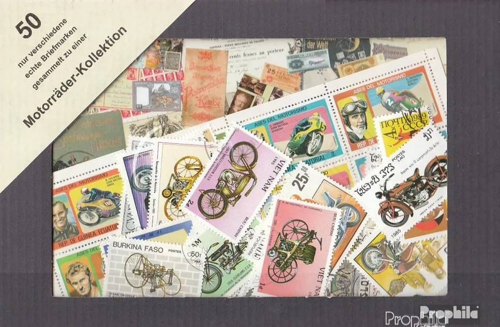 Motives 50 divers Motos Timbres Voitures trafic Routier