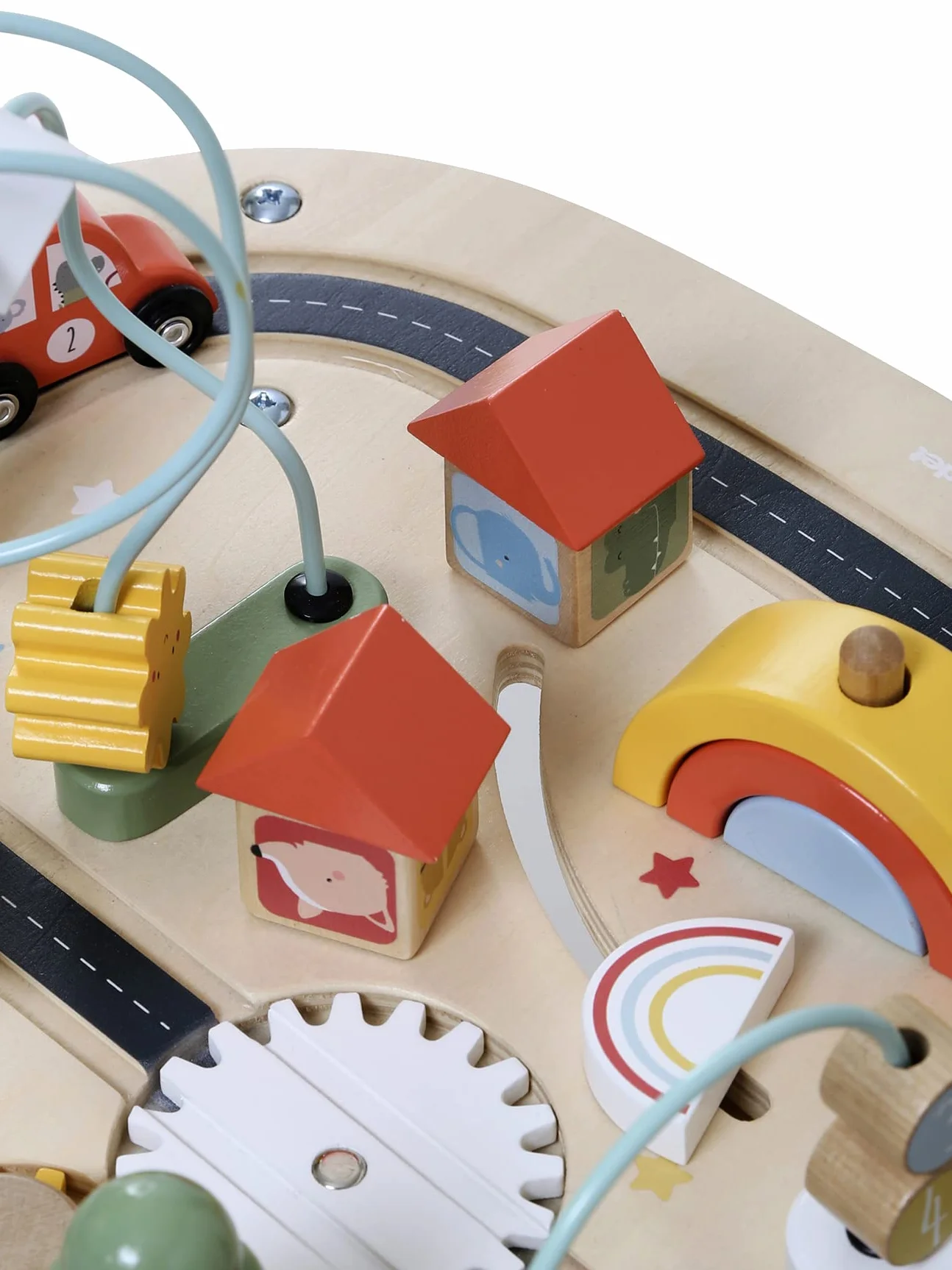 VERTBAUDET Table d'activités Circuit de Voitures en Bois Beige TU