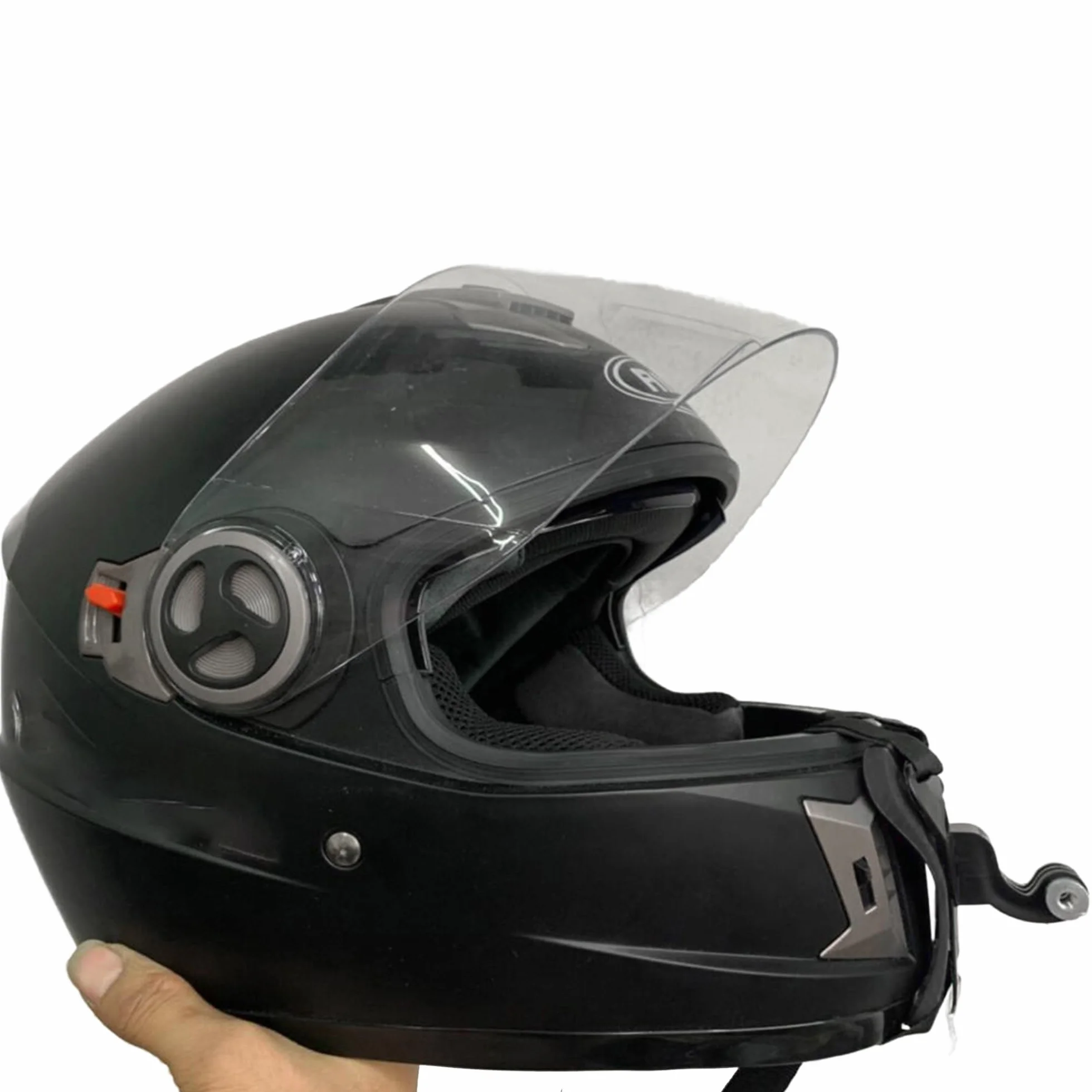 Support pour casque de moto menton avec vis pour GoPro Hero 13/12/11/10/9/8/7/6/5/4/3, Osmo Action, Noir