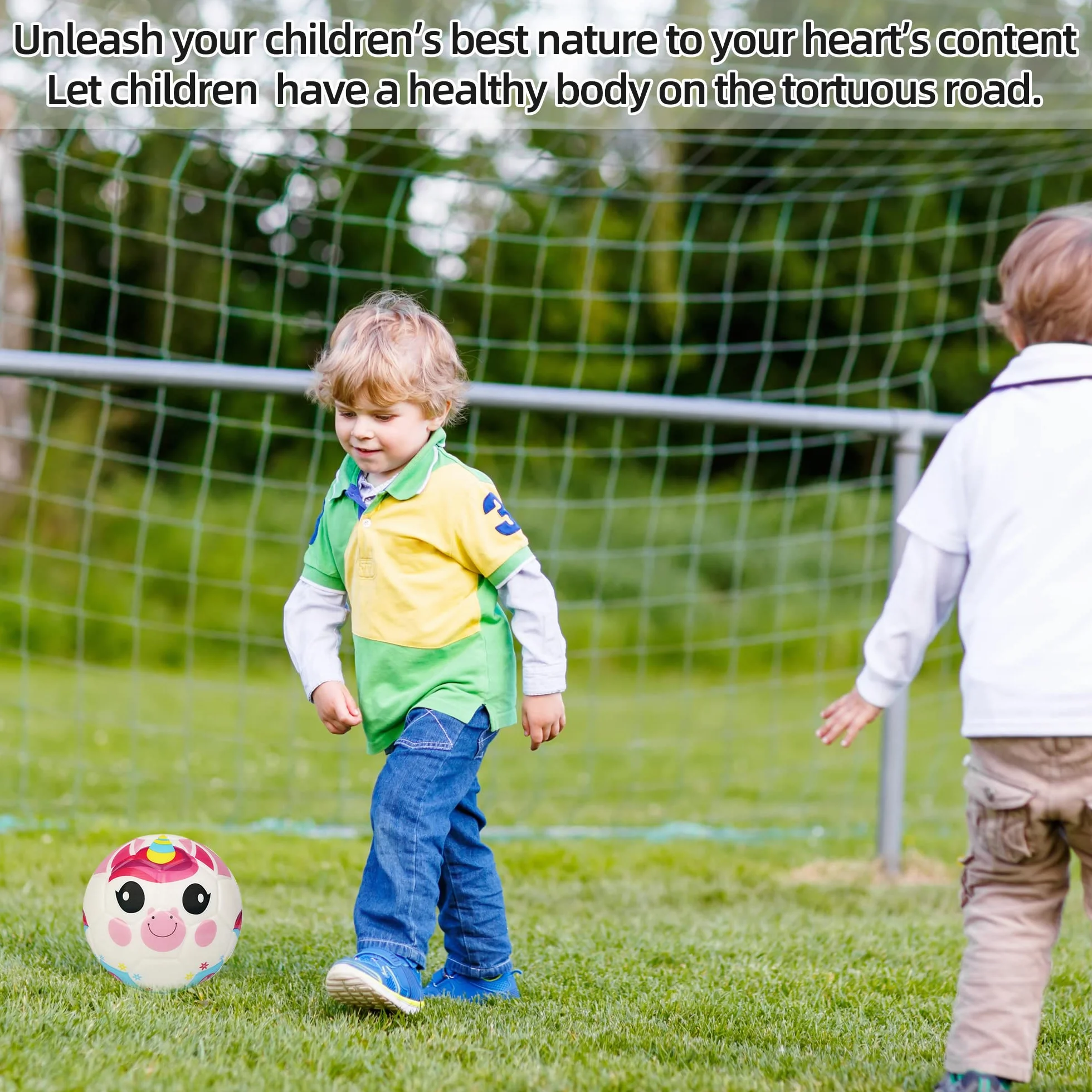 BORPEIN Mini-ballon de football en mousse douce avec motif animaux forêt pour enfants 15,2 cm
