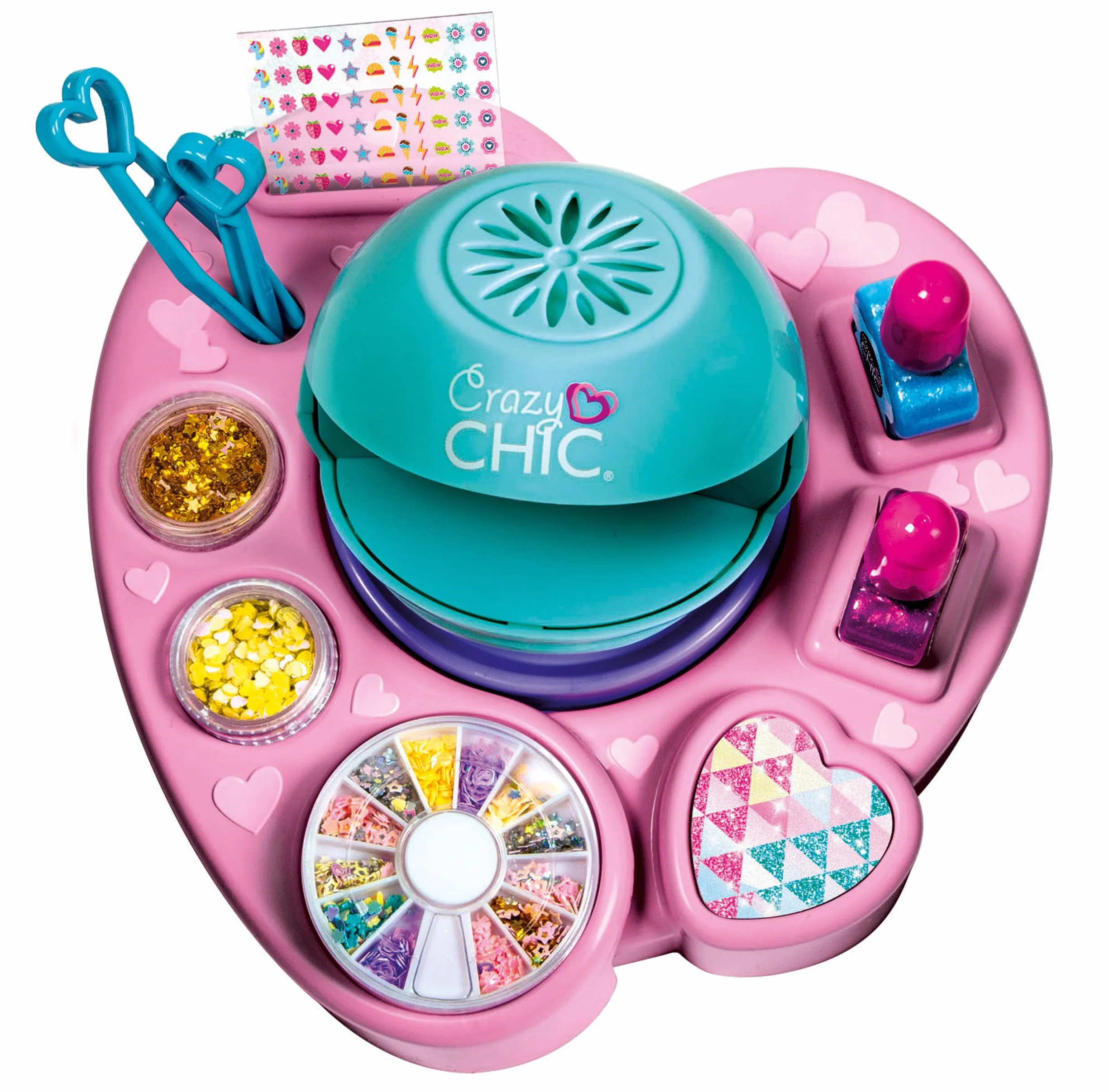 Crazy Chic Cool Nail Art Kit Manucure Séchoir Vernis Stickers 6 Ans+