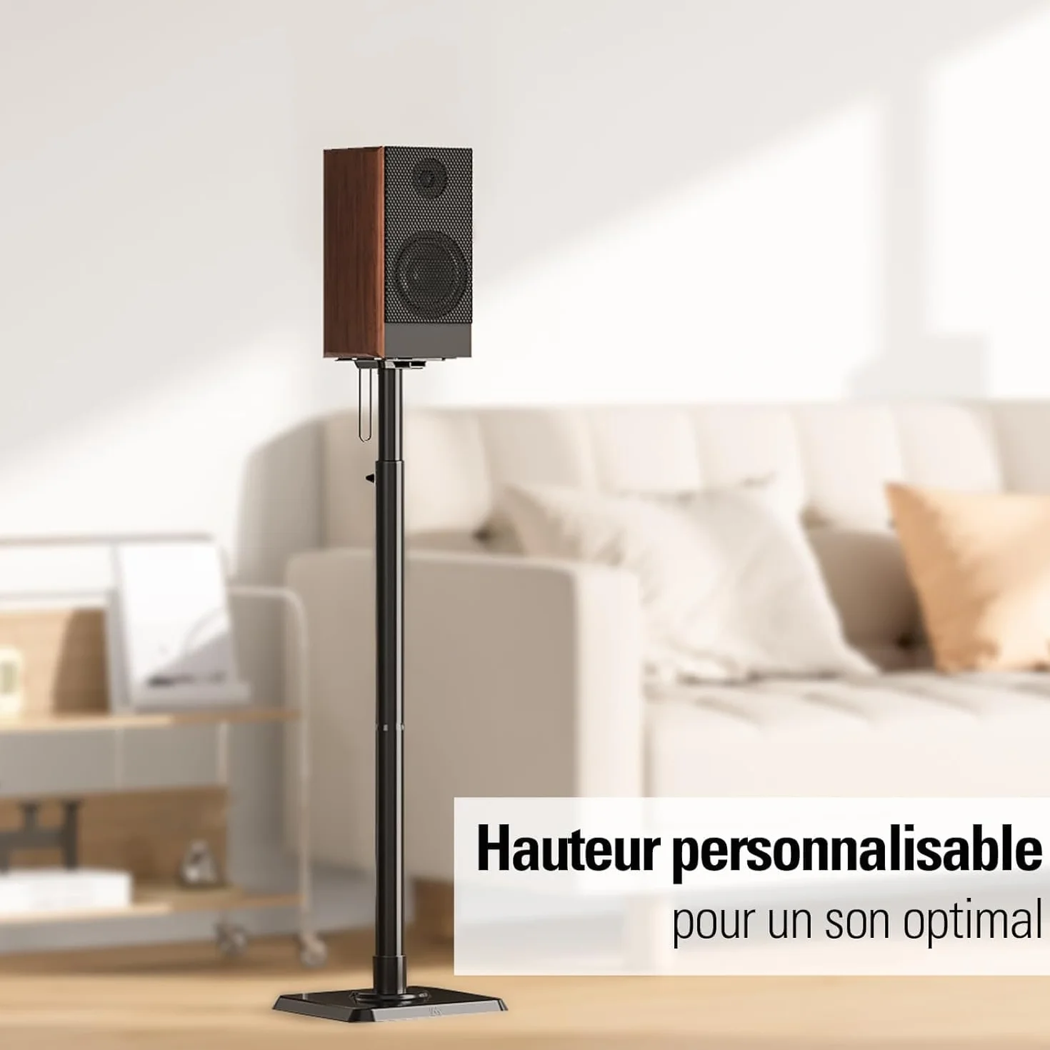 Mounting Dream Lot de 2 Supports de Haut-parleurs réglables en Hauteur pour Satellites jusqu'à 5 kg