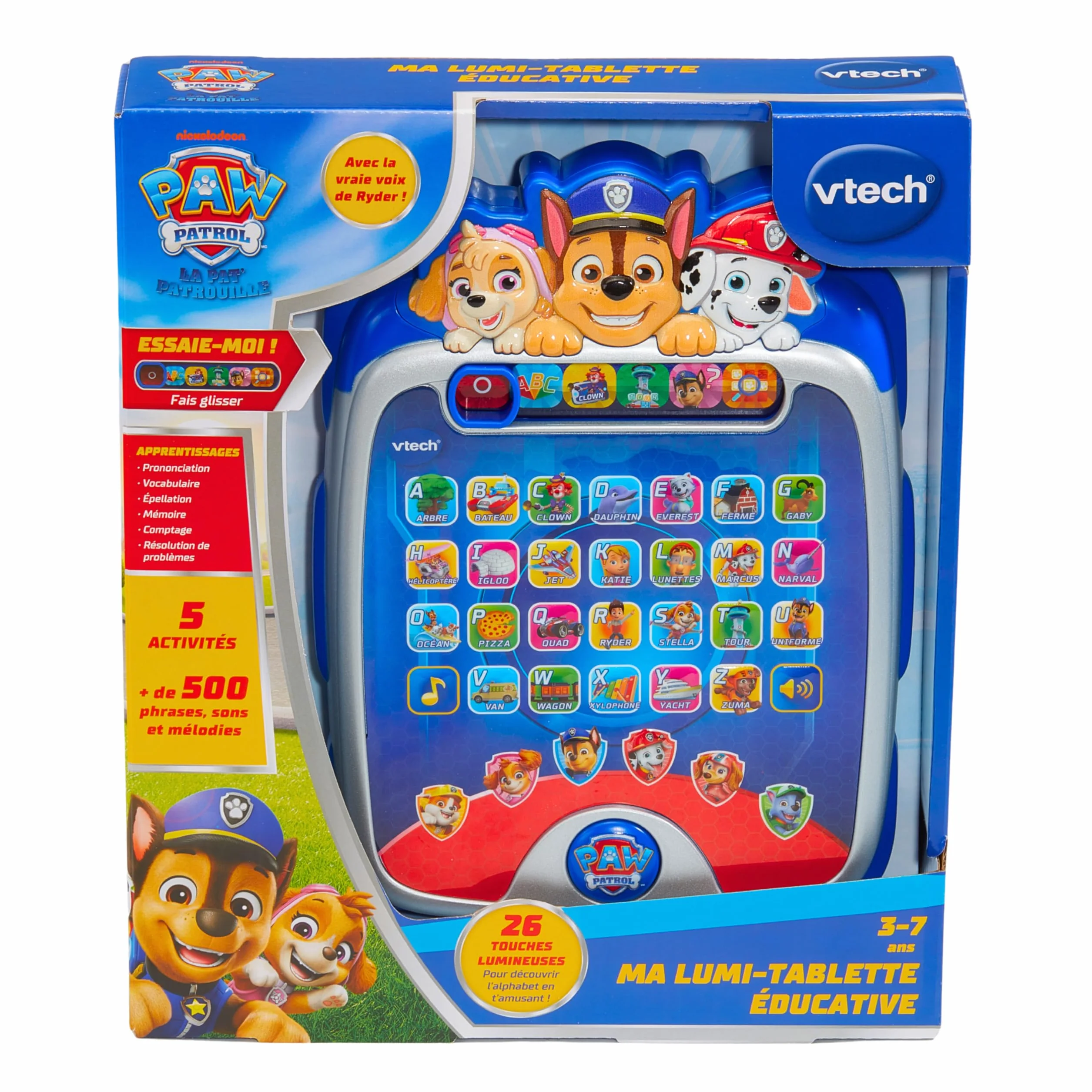 VTech Ma Lumi-Tablette Éducative Pat' Patrouille - Tablette Interactive Enfant 5 Jeux Paw Patrol - Jeu Apprendre Lettres - Cadeau Enfant 3-7 Ans Français
