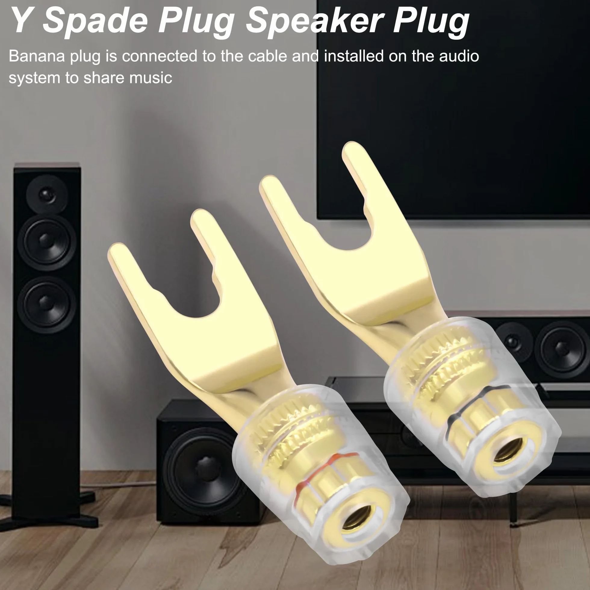 Y-Flachstecker 4 mm Câble Banane Noir Rouge U-Gabel Y-Spaten Haut-parleur Doré Enceinte Panneau Mural Banane Système