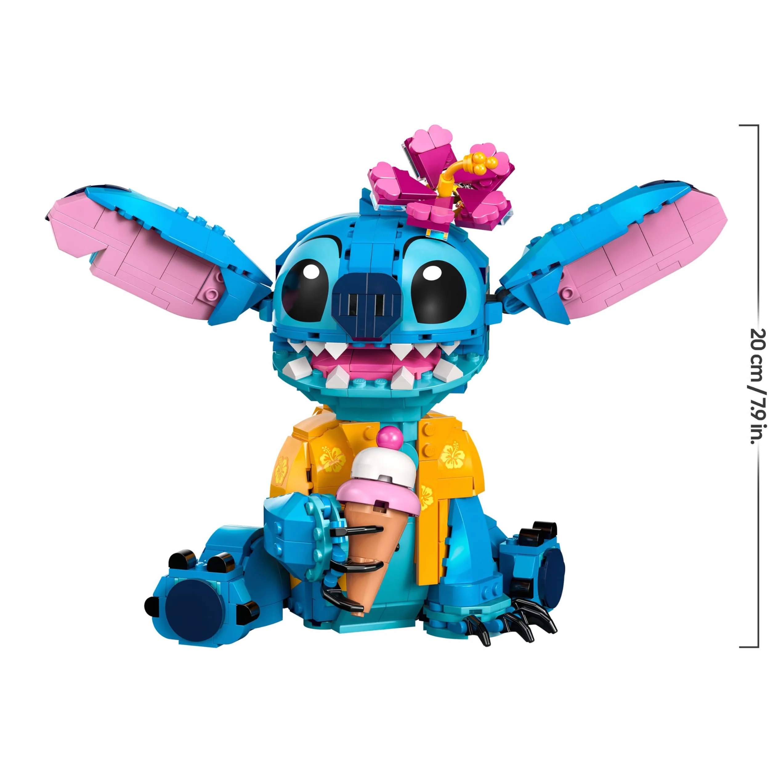 LEGO Disney Stitch 43249 Jouet de Construction Figurine à Exposer avec Cornet de Glace & Fleur pour Enfants dès 9 Ans