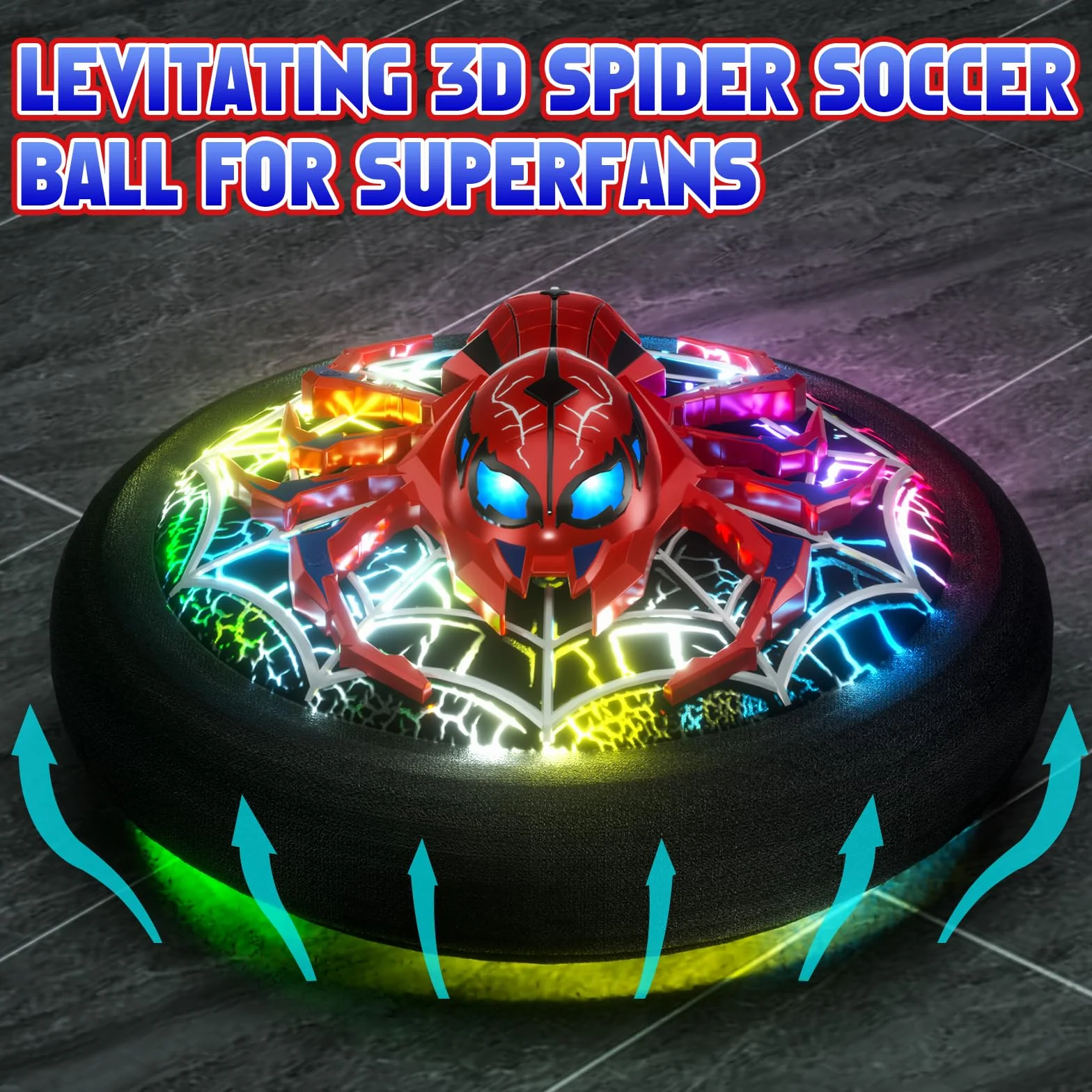 Spider Ballon de Football Flottant LED Rechargeable avec Propulsion Aérienne pour Enfants 3-8 Ans