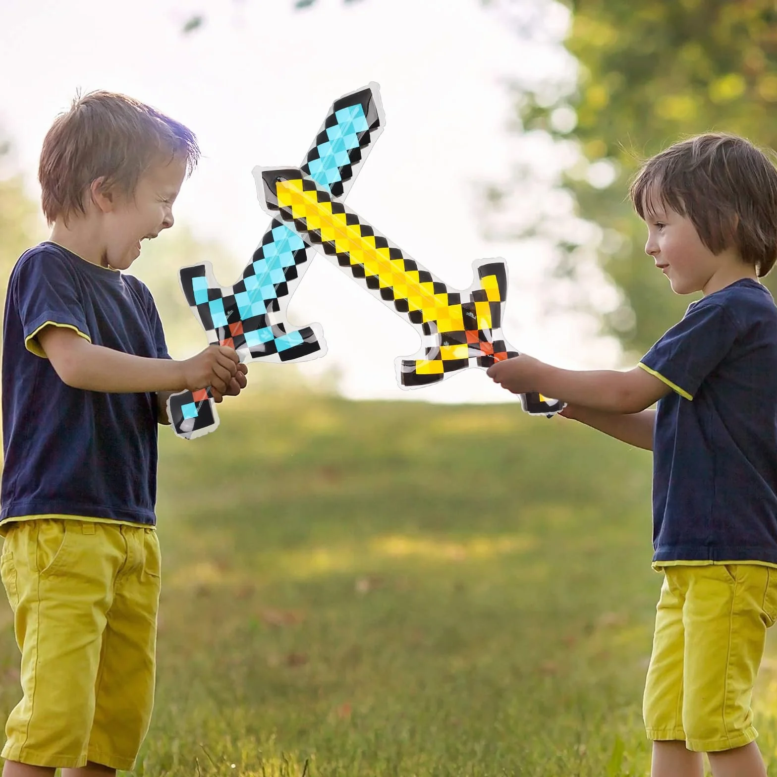 Gonflables Épées Set 63 cm Pixel Épée Gonflable Enfant Pirate Fête Accessoires