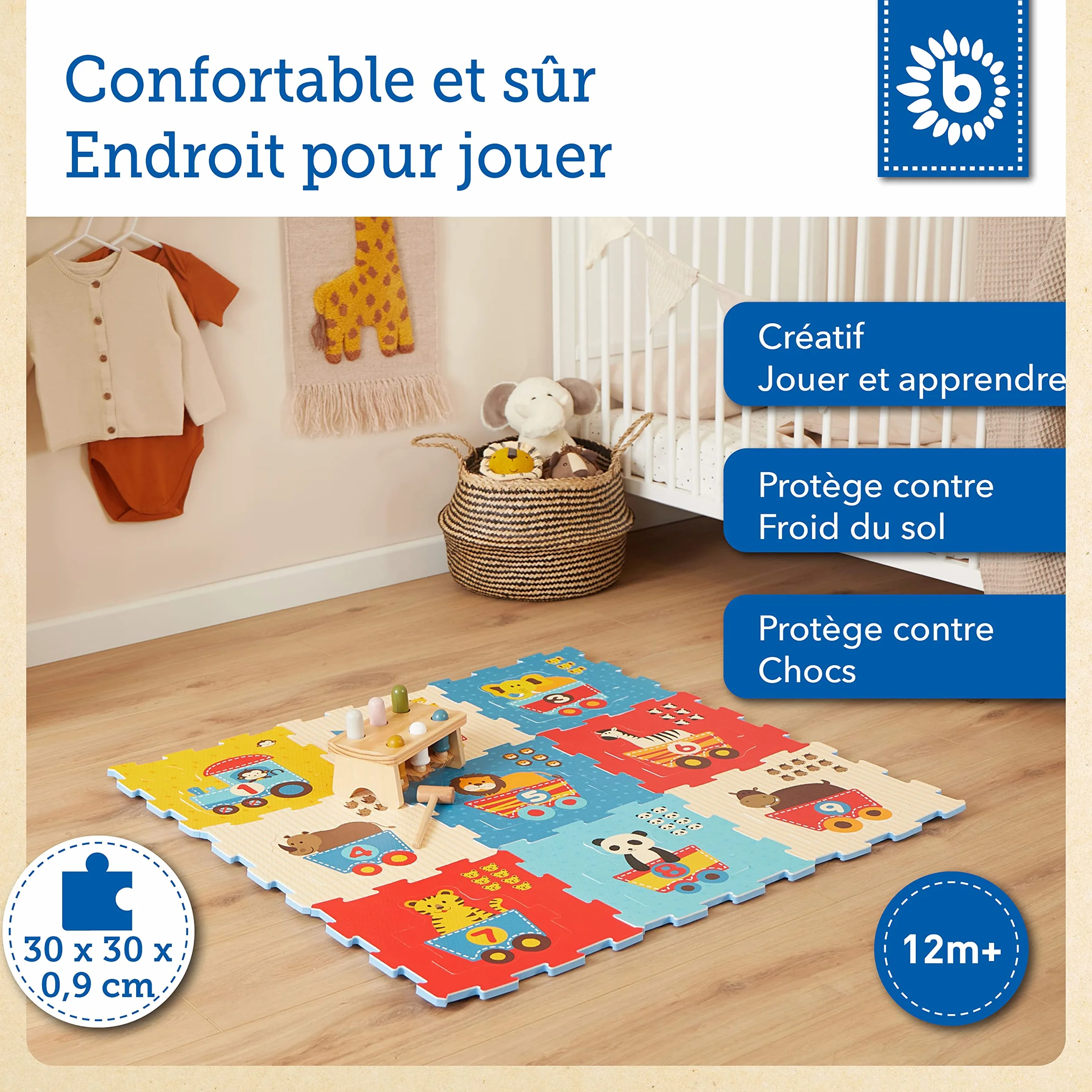 BIECO Tapis Puzzle Multicolore