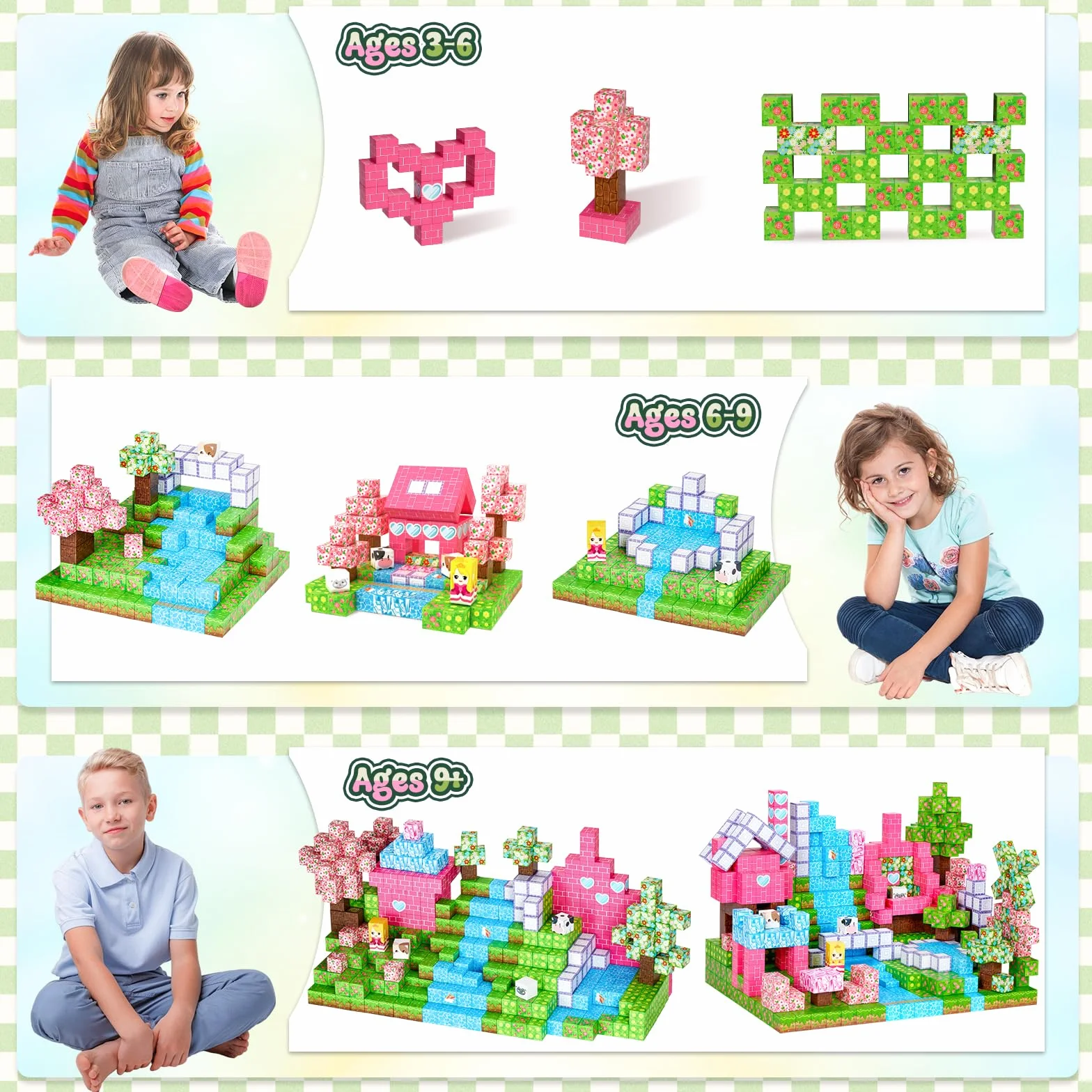 Coolzon Blocs de Construction Magnétiques 154 Pièces Jouet Sensoriel Montessori