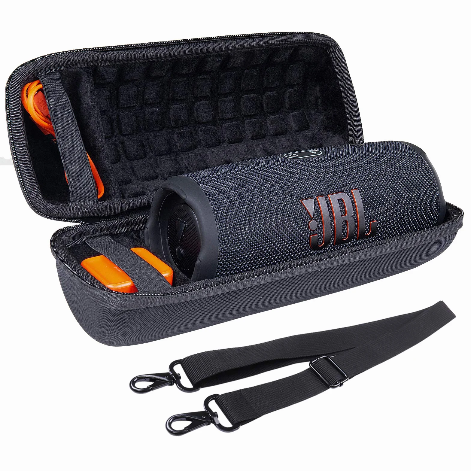 co2CREA Dur Étui de Voyage Rigide Housse Cas pour JBL Charge 4 / JBL Charge 5 Enceinte Bluetooth Portable Noir