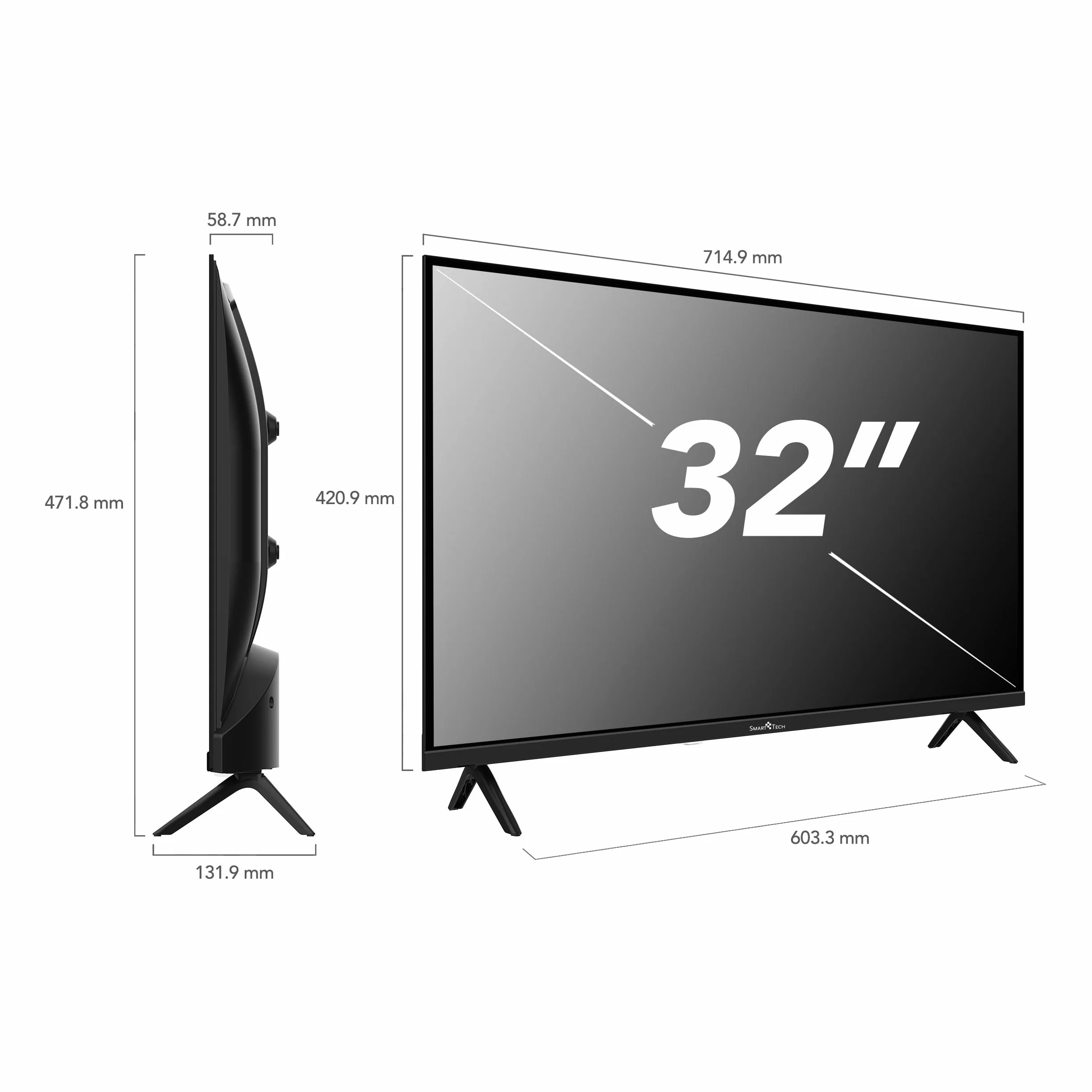 Smart Tech TV LED HD 32" (80 cm) Smart TV Whale OS z Molotov, Netflix, Prime Video, Disney+, 2xHDMI, 2xUSB, Dolby Digital+
