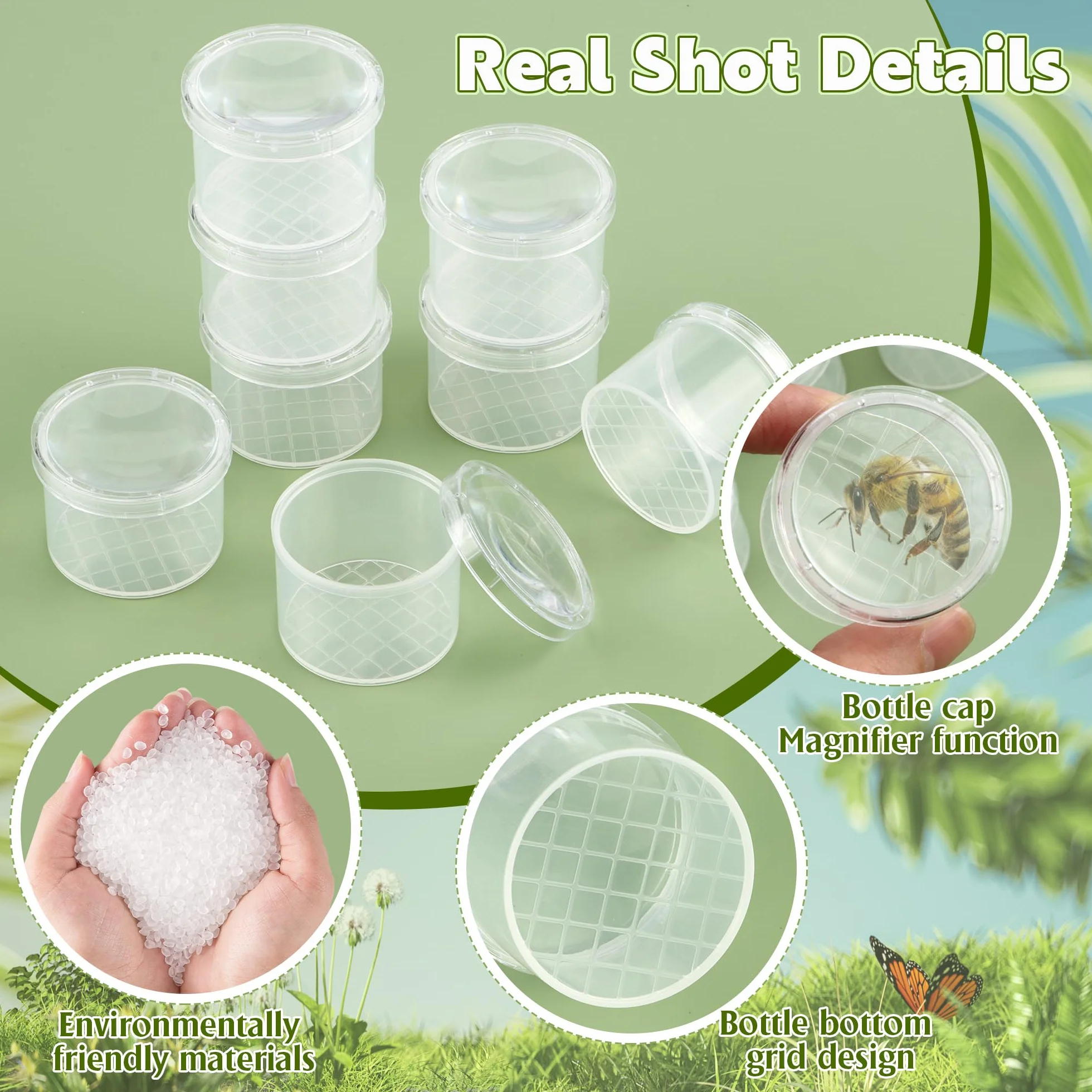 20 Pièces Boîte Loupe À Insecte Transparent Portable, Conteneur pour Science et Collection d’Insectes