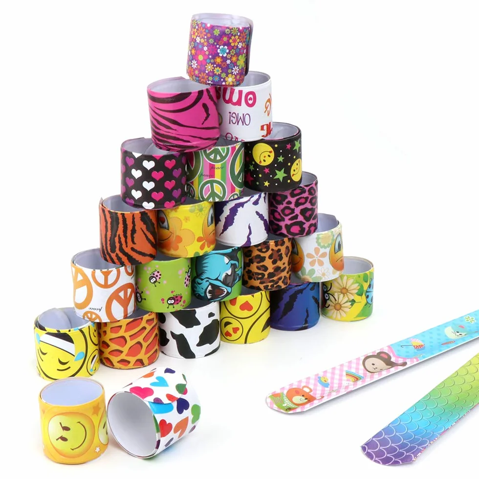YiliYa Slap Bracelets 25 PCS Bracelets à Claquer pour Enfant Filles Garçons