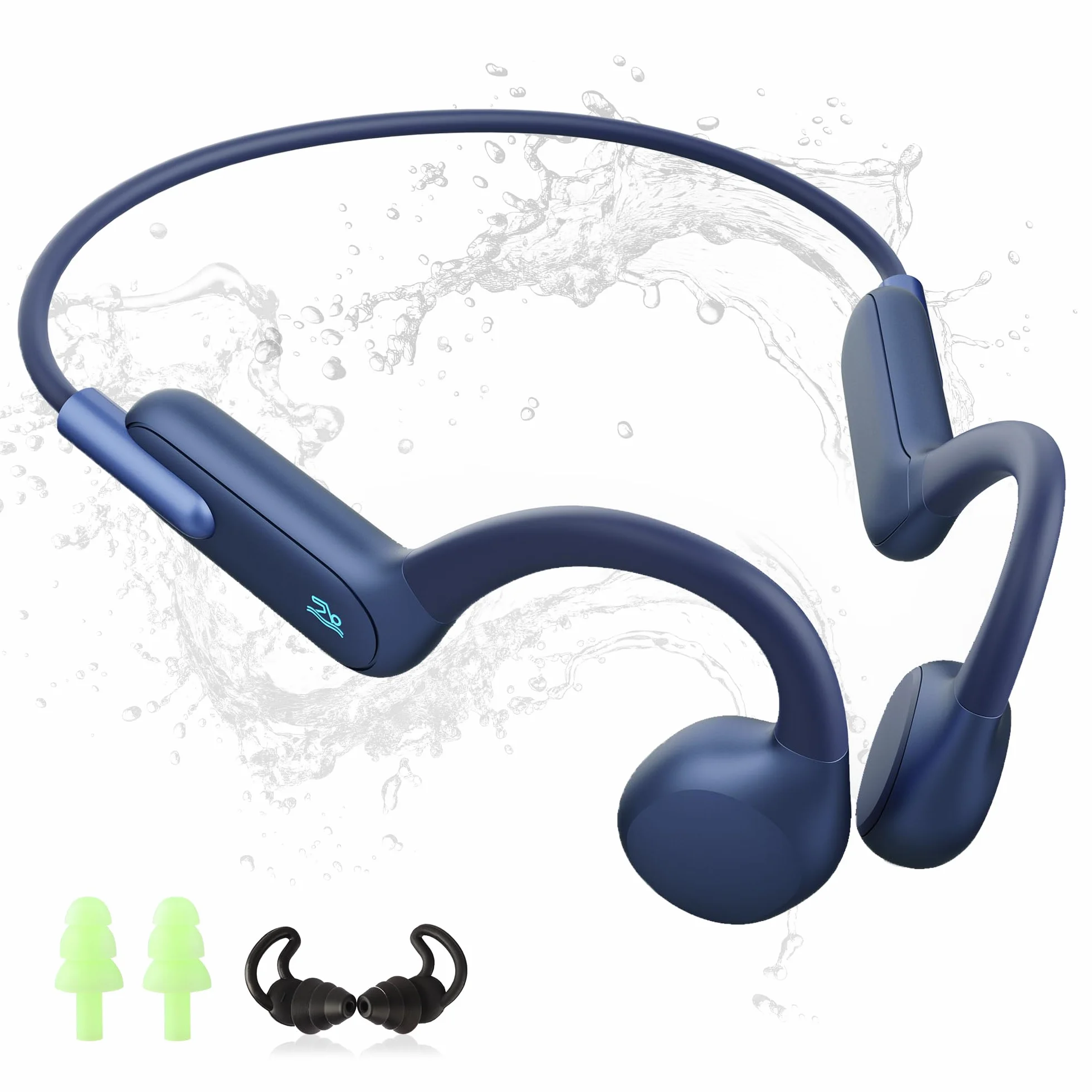 HIFI WALKER Casque Conduction Osseuse Bluetooth 5.3 IPX8 Écouteurs MP3 32 Go Waterproof Natation Sport sans Fil