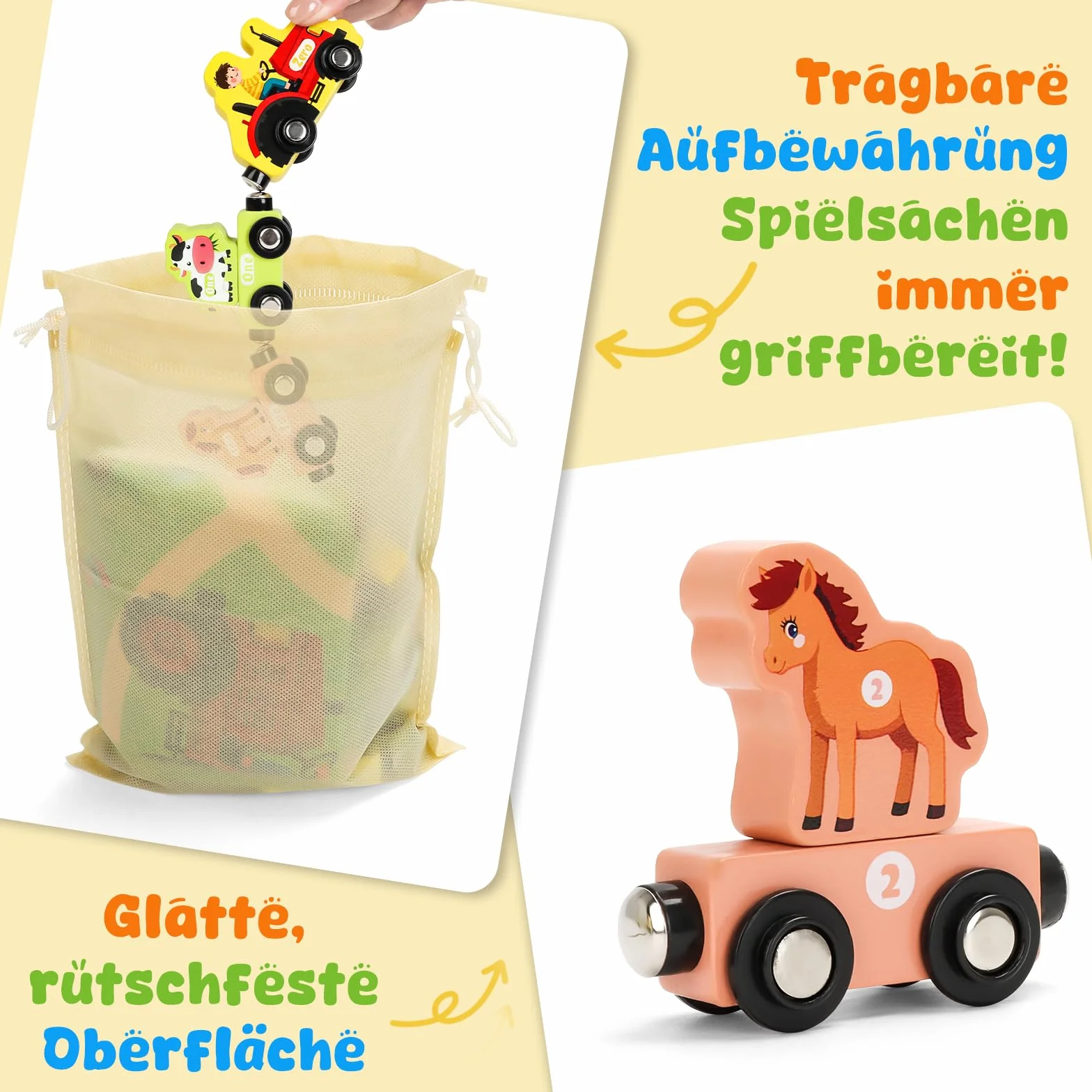 Train Montessori en Bois avec Aimants et Animaux Jouet Éducatif 1-4 Ans Cadeau Anniversaire
