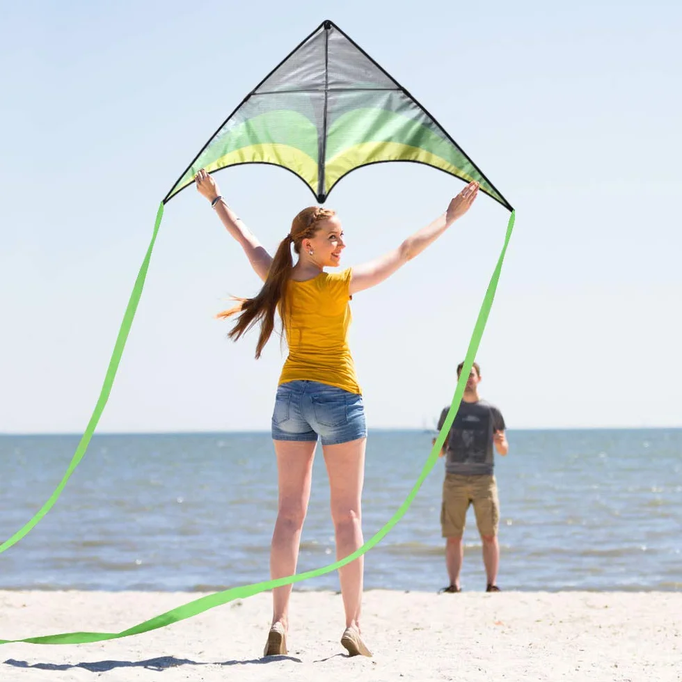 Mint's Colorful Life Cerf-Volant Delta Enfants Adultes Facile Voler Corde 300 Pieds Débutants