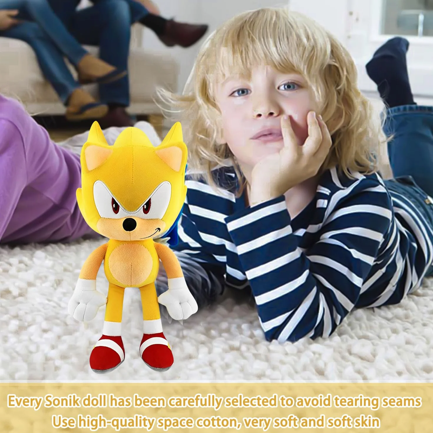 Sonic Poupée en Peluche 30cm Supersonic Hérisson Jouet pour Enfants Cadeau d'Anniversaire