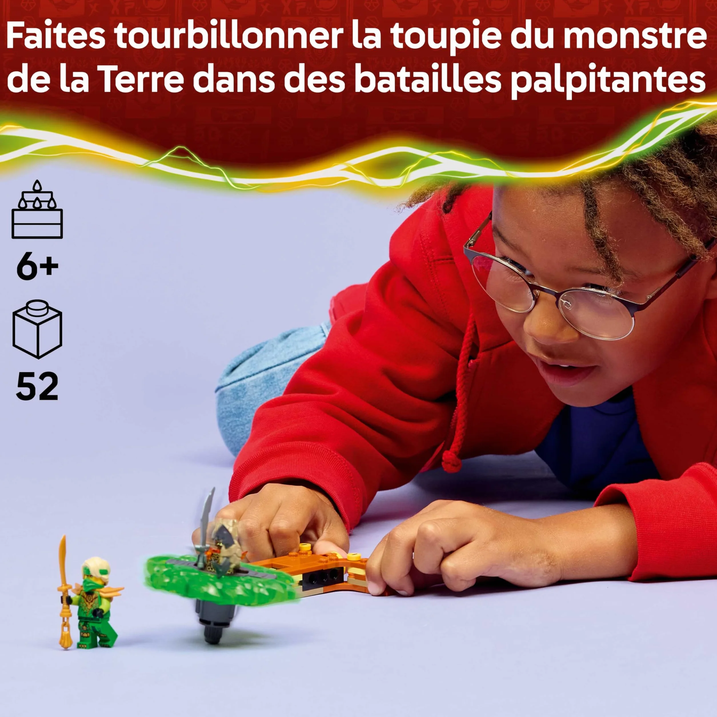 LEGO Ninjago Lloyd Contre la Toupie du Monstre de la Terre 71850 Jouet Ninja avec Lanceur 2 Minifigurines
