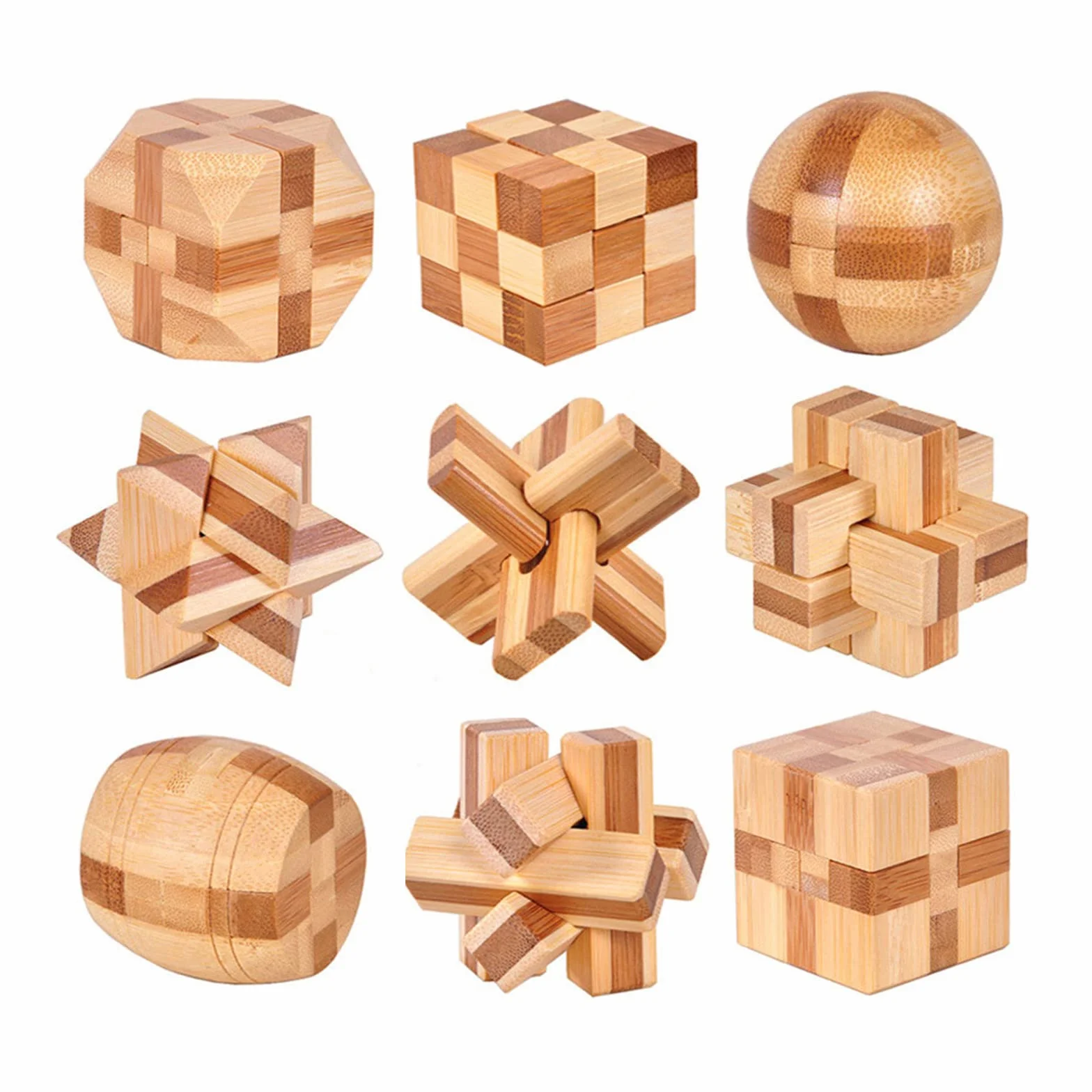 Jeux Casse Tête Bois 3D IQ Puzzle Mini Casse-tête en Bois 4.5cm Cadeau pour Adulte et Enfant