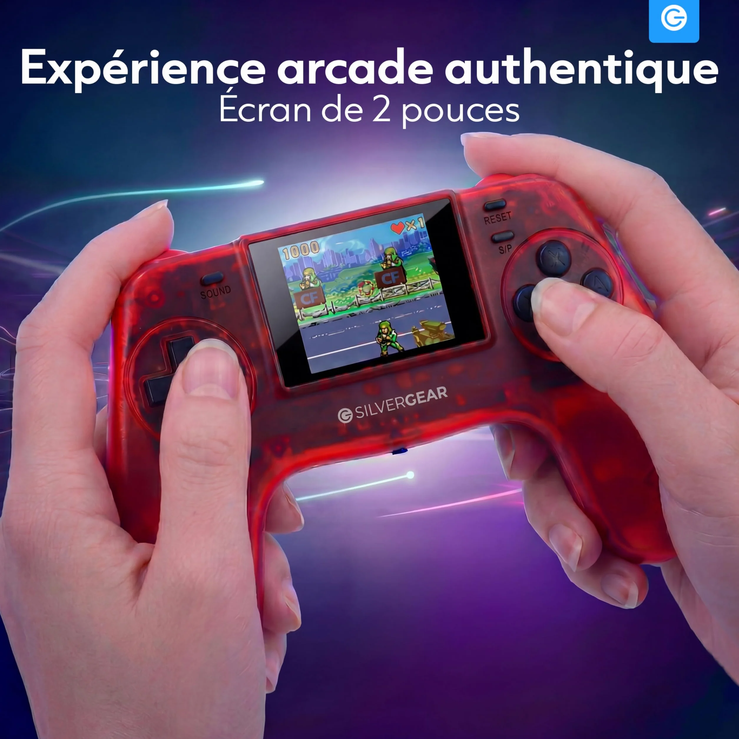 Silvergear Console de Jeu Rétro 8-bit 118 Jeux Portable Écran LCD 2.0 Pouces Rouge