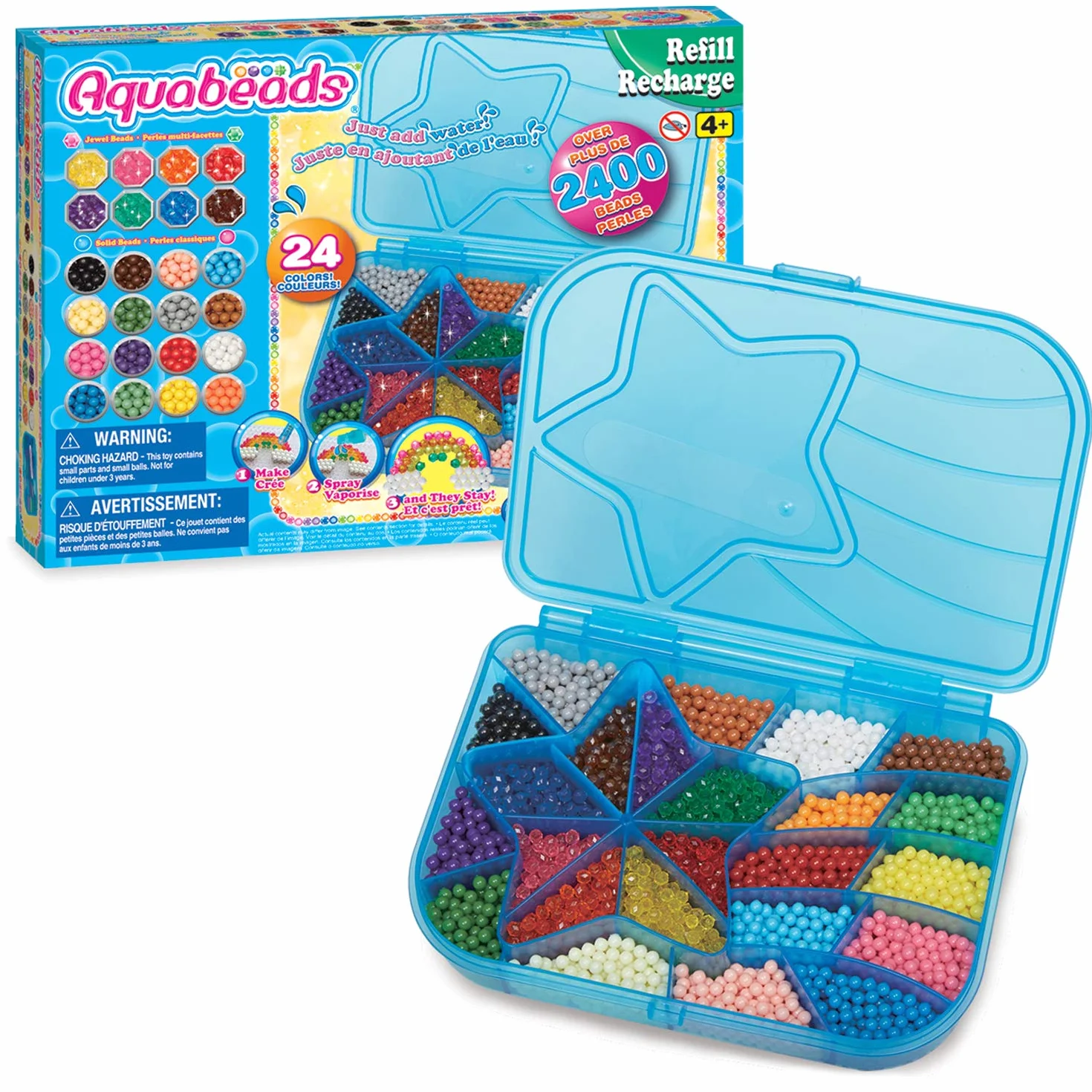 Aquabeads Méga Recharge 2400 Perles Kit Loisirs Créatifs Activité Manuelle Enfants Jouet 4 Ans+