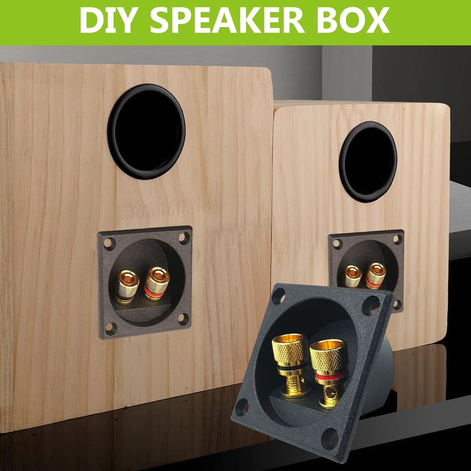 Bornier Haut Parleur 2 Voies, 6 Pièces Connecteurs Subwoofer Prises Câble Bornes Carré