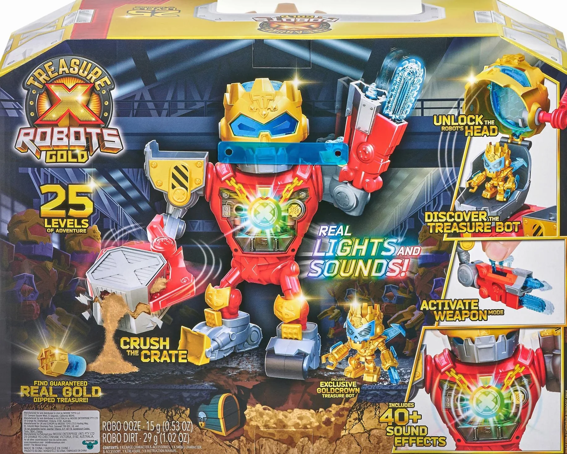 TREASURE X Robots Gold - Méga Robot Trésor avec Lumières et Sons Réels, 25 Niveaux d’Aventure