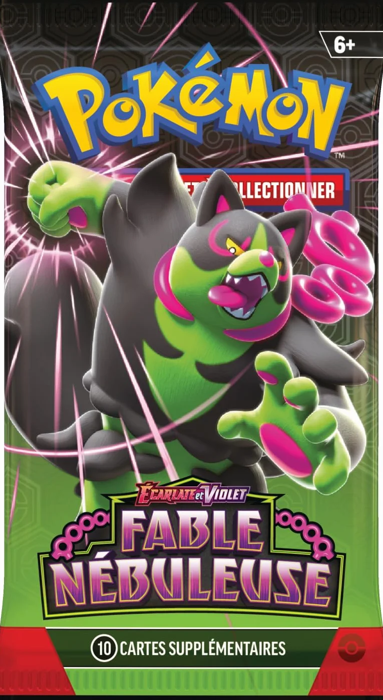 Pokémon: Lot de boosters Écarlate et Violet – Fable Nébuleuse du JCC Pokémon (6 boosters)