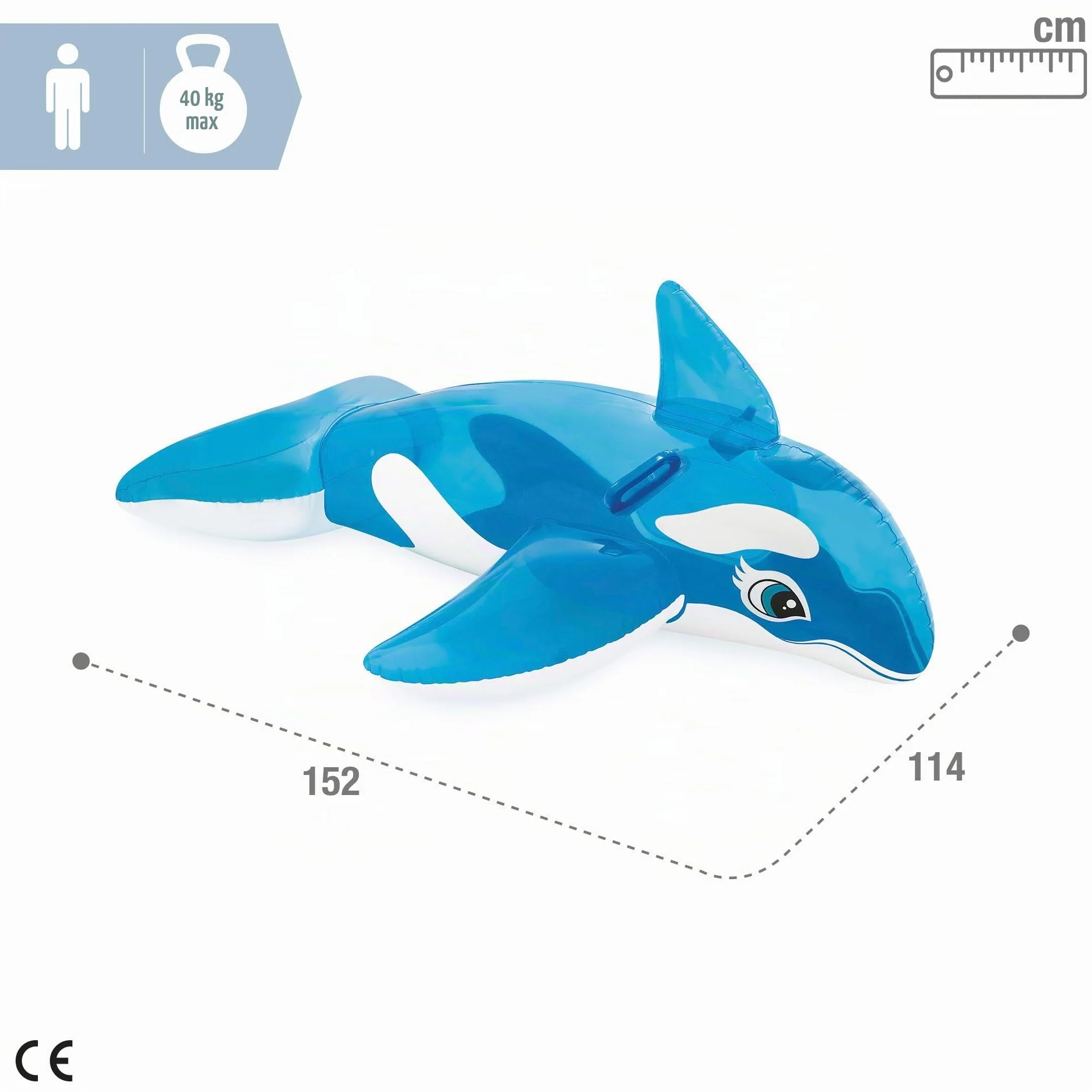 Intex 58523 John Adams 60-Inch Little Whale Ride-On Blue
