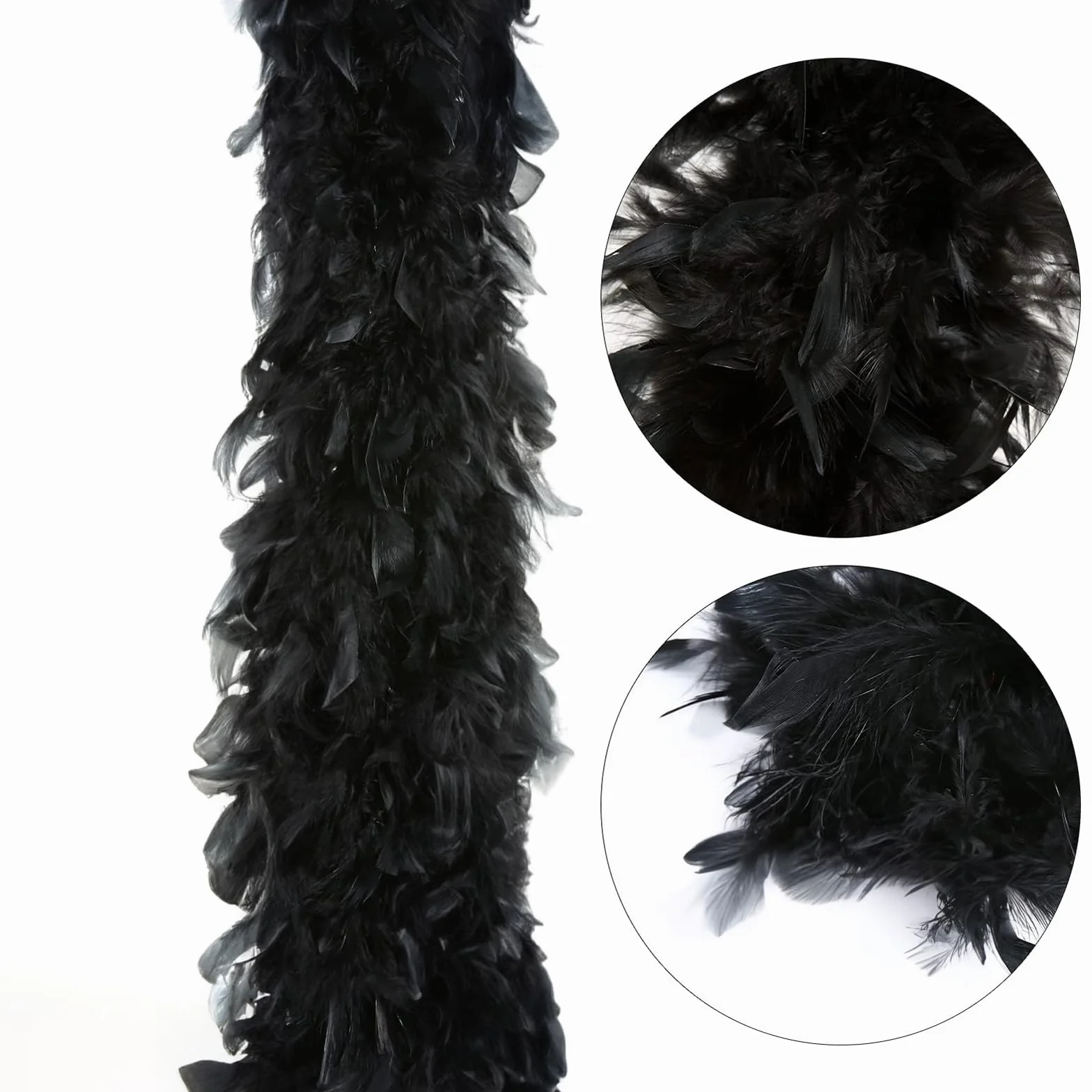 POPOYU Boa à Plumes 2M 80g Unisexe pour Déguisement Carnaval Fête Halloween Noël Mariage Cosplay