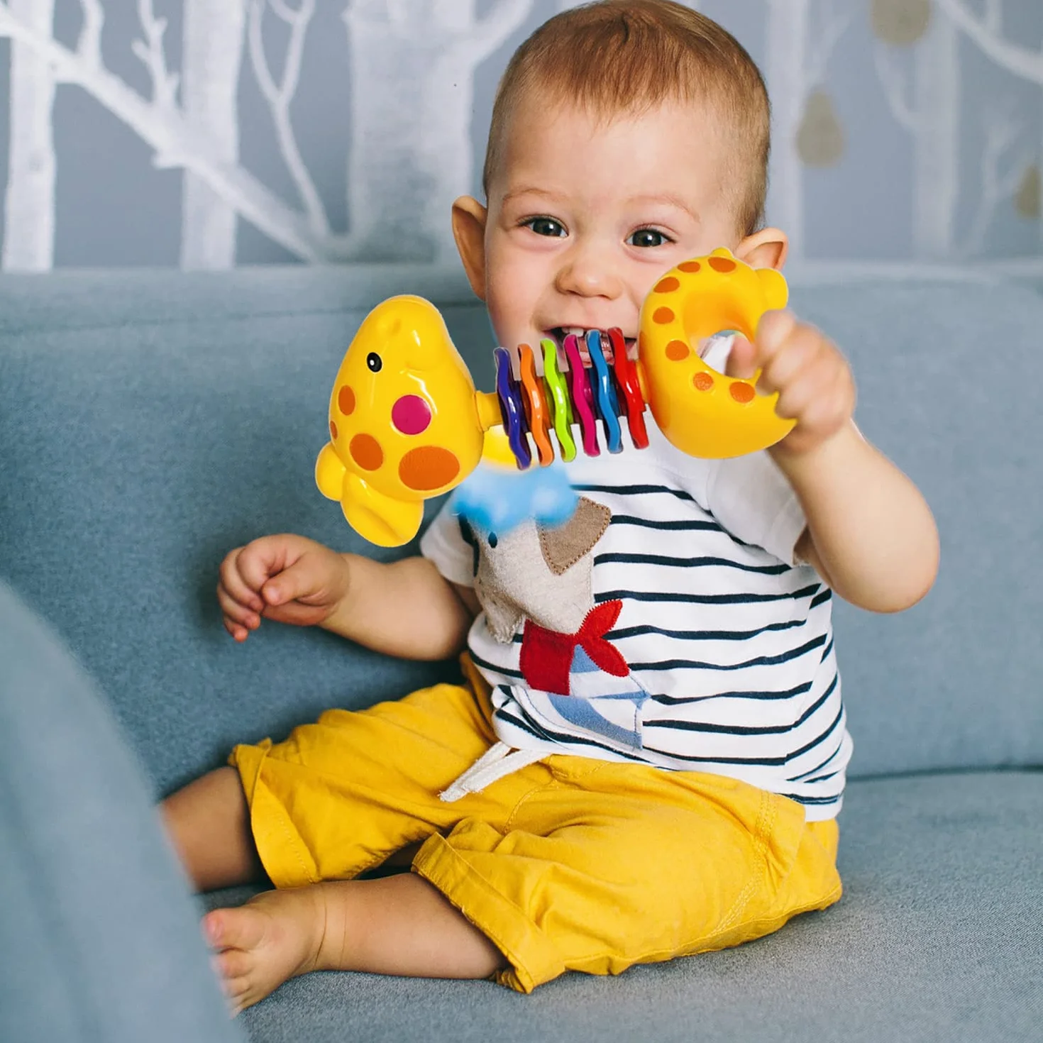 AIVIAI Hochet Bébé Jouet de Dentition Ensemble 11 Pièces avec Boîte de Rangement pour Nouveau-né 0-12 Mois