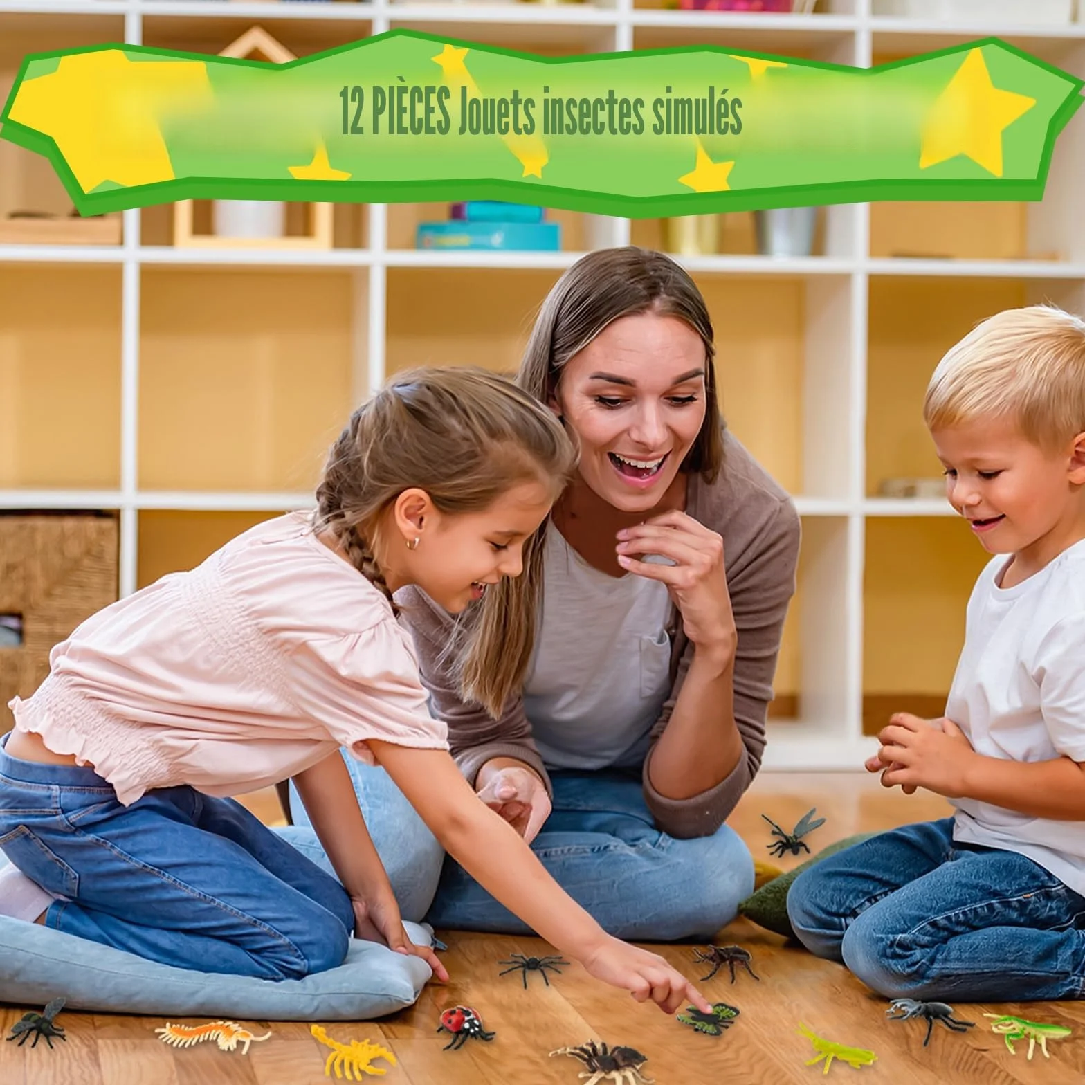 Kit Exploration Enfant Jouets - 5 Pièces Attrape Insecte avec 12 Faux Insectes, Jouet Exterieur Éducatif Cadeau Noël Garçon Fille 3-6 Ans
