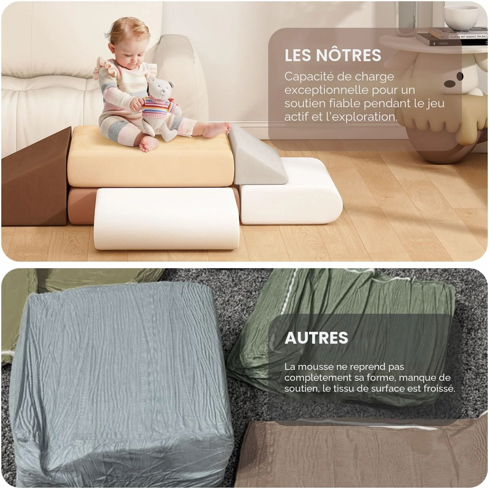 BanaSuper Blocs Mousse Éducatifs Modulables | Équipement de Jeu Souple pour Bébé
