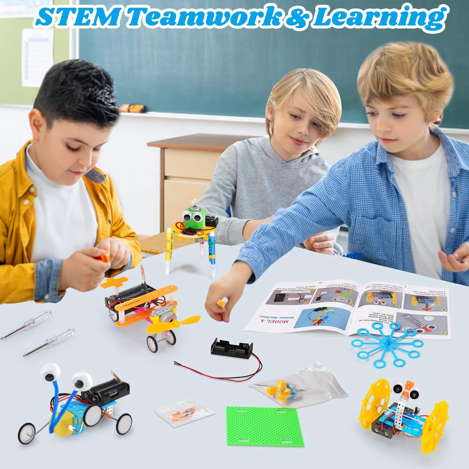 Kit Expériences Scientifiques Enfants 6-10 Ans, Robot Jouet Construction Bricolage Éducatif STEM Garçons Fille Cadeau