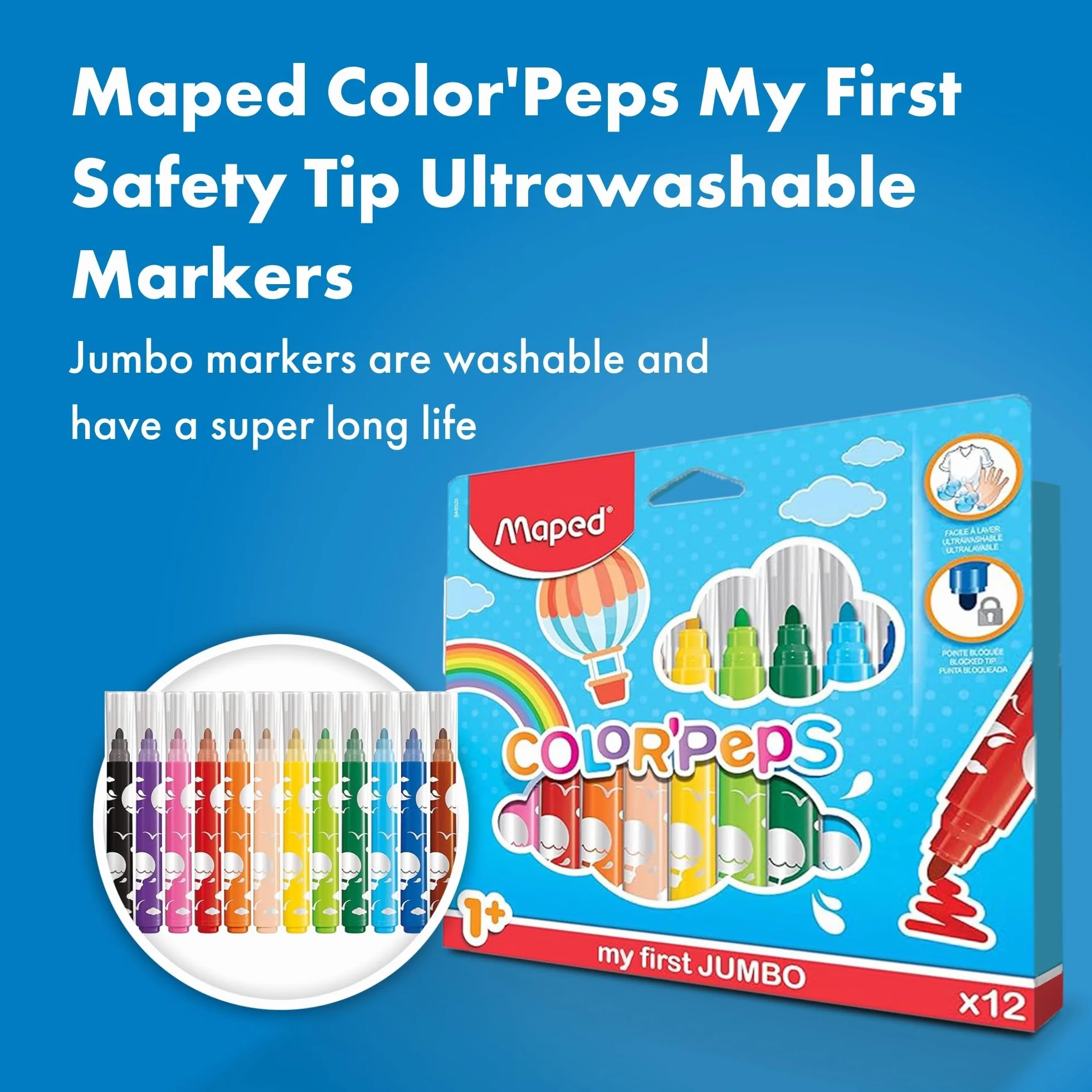 MAPED Feutre COLOR'PEPS Maxi, étui carton de 12