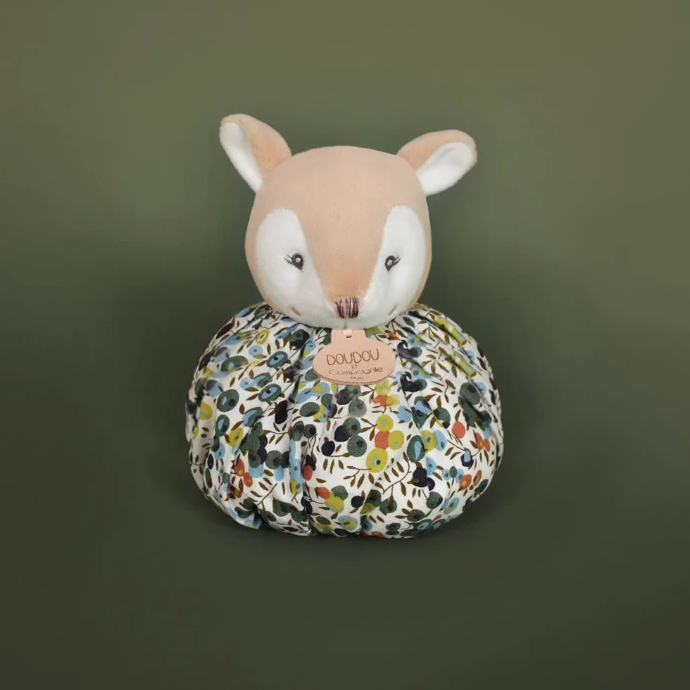 Doudou et Compagnie Doudou Boule Faon Peluche 3 en 1 25 cm Les Petits Futés