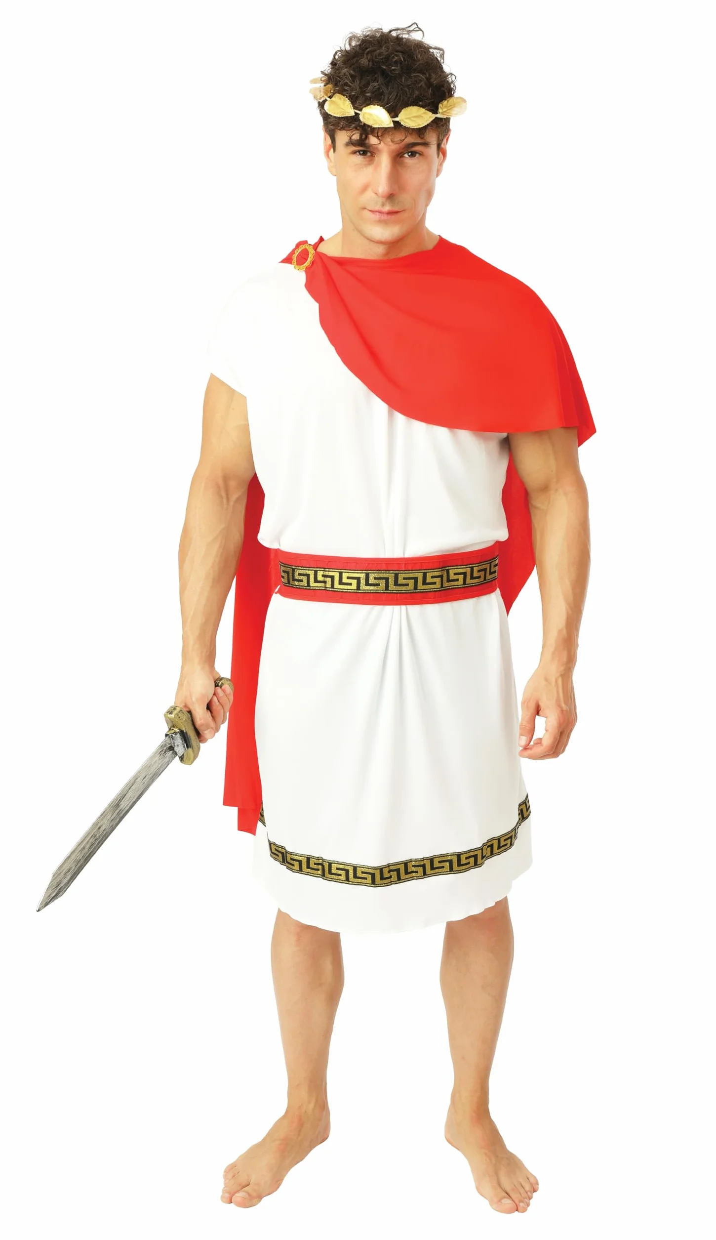 P'tit Clown Épée Factice Accessoire Déguisement Légionnaire Soldat Gladiateur Chevalier Plastique Marron Argent 48 cm