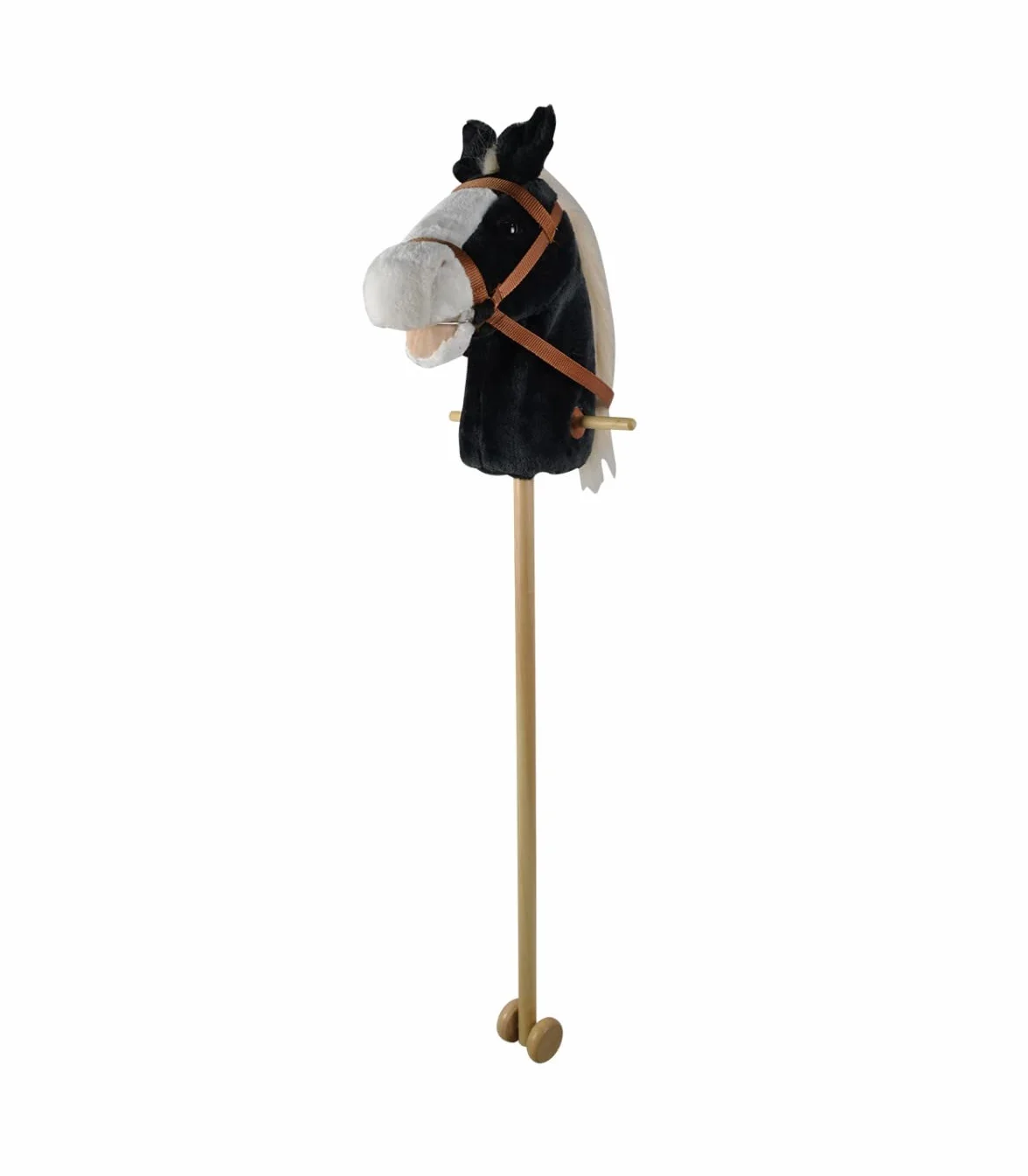 Tête de Cheval avec bâton Deluxe Jouet Cheval 90 cm Noir avec Sons et Roulettes