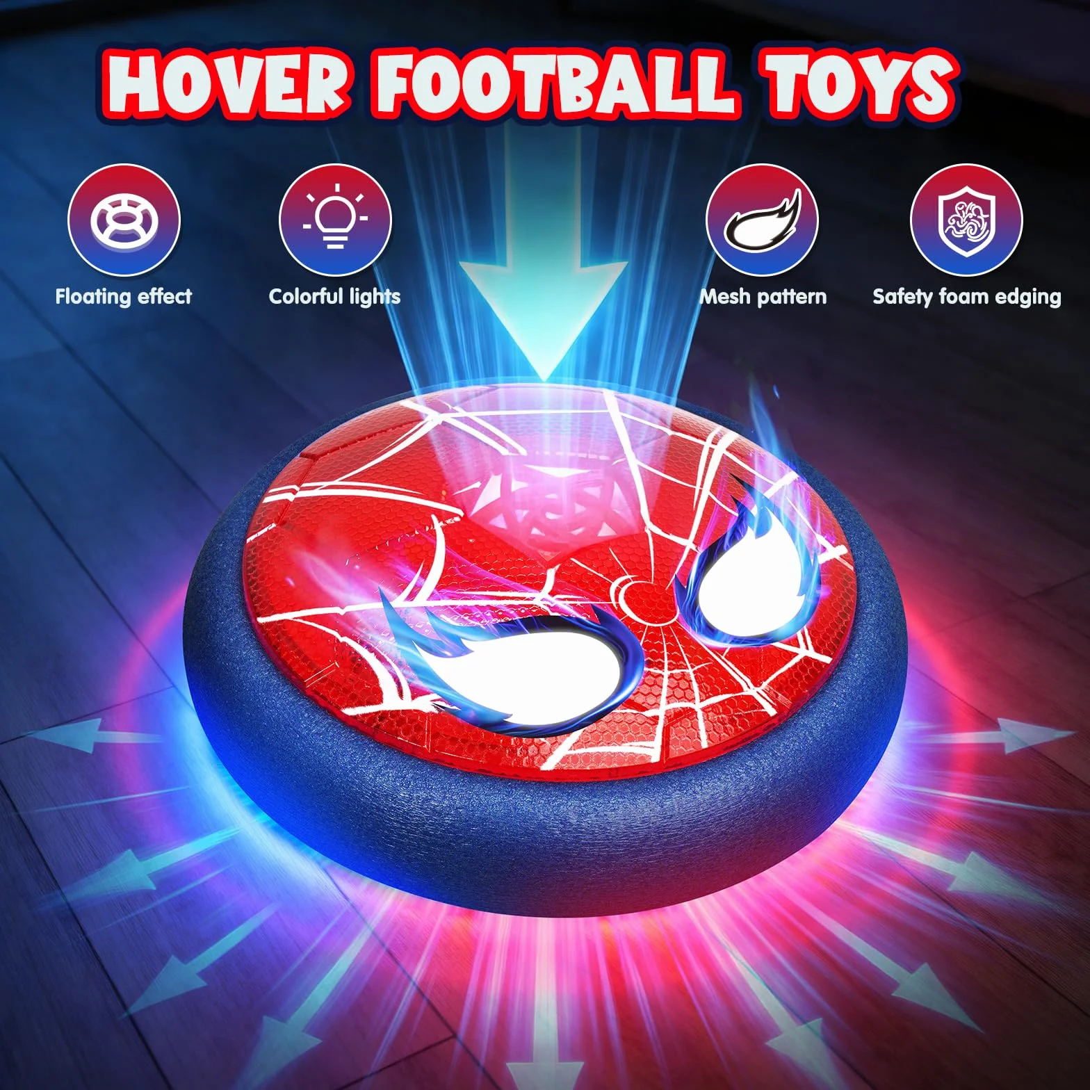Ballon de Foot Enfant avec 2 Cages de But & Yeux Lumineux, Air Power Football Jouet 3-12 Ans