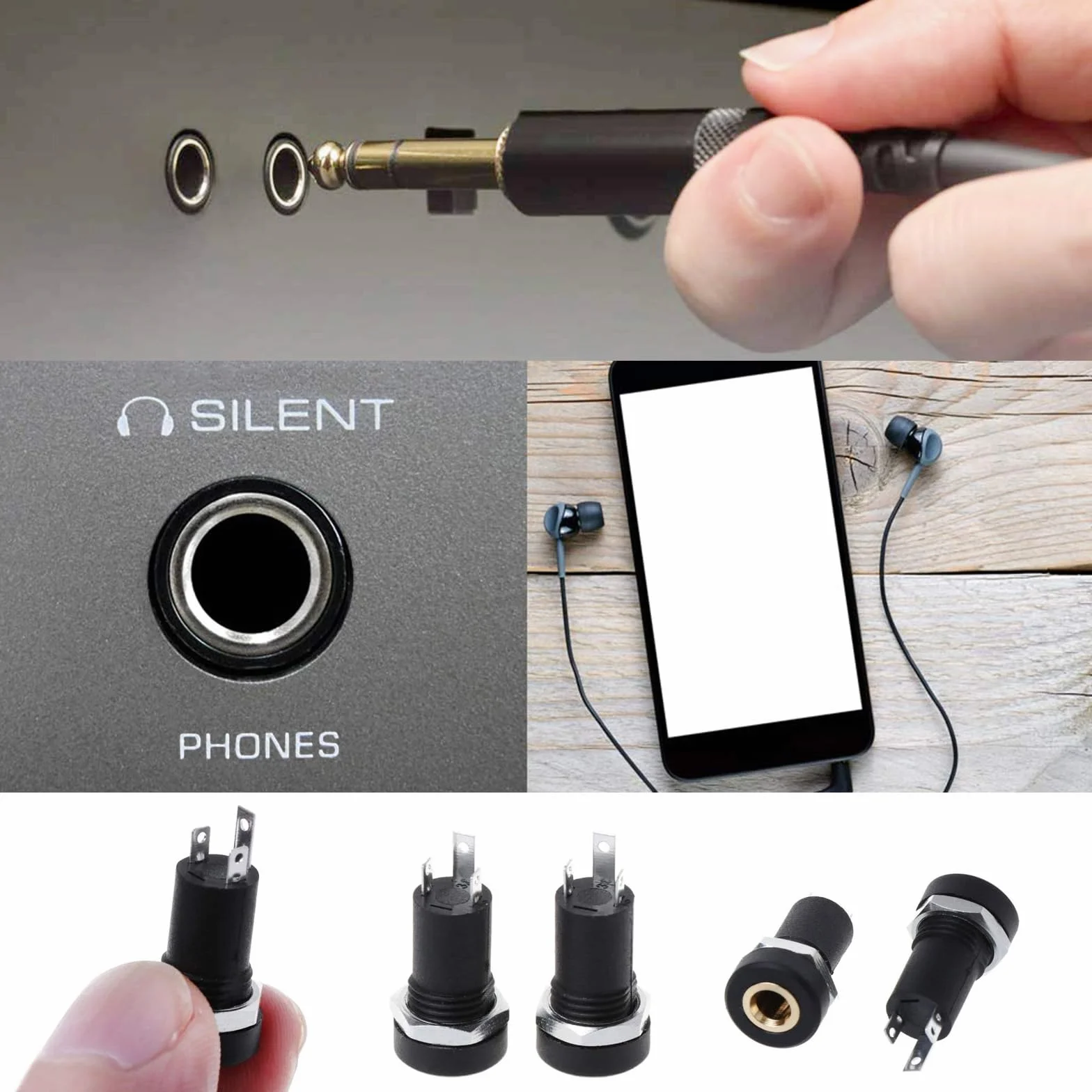 AzureRay Lot de 5 Prises Jack 3.5 mm Stéréo – Prise Audio à Souder 3 Broches pour Réparation Casque