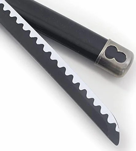 Katana Yubashiri One Piece Black en Bois - Épée Zoro avec Presentoir