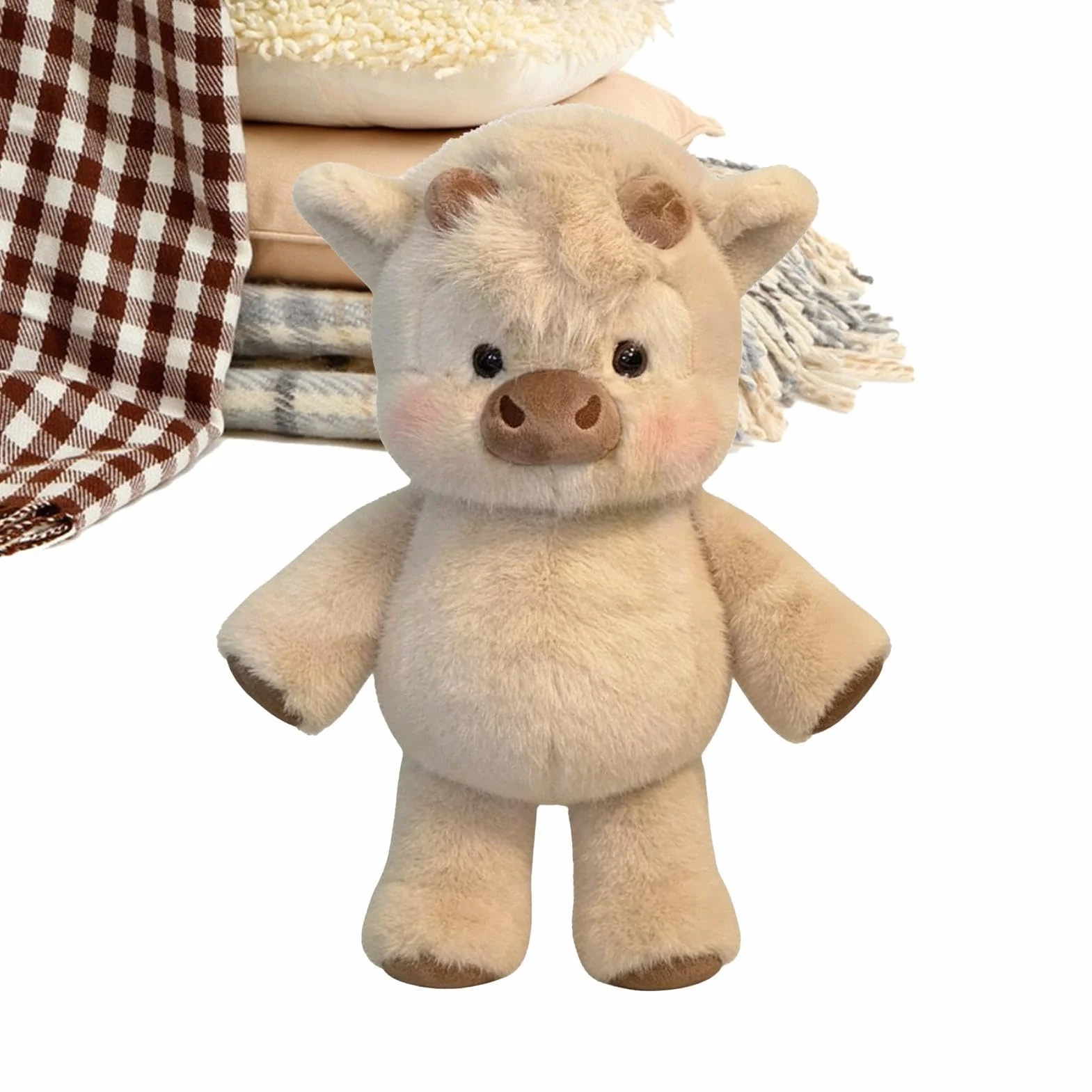 Jouet en Peluche Doux De Vache, Peluche Doudou Qui Court, Jeune Bovin Animal