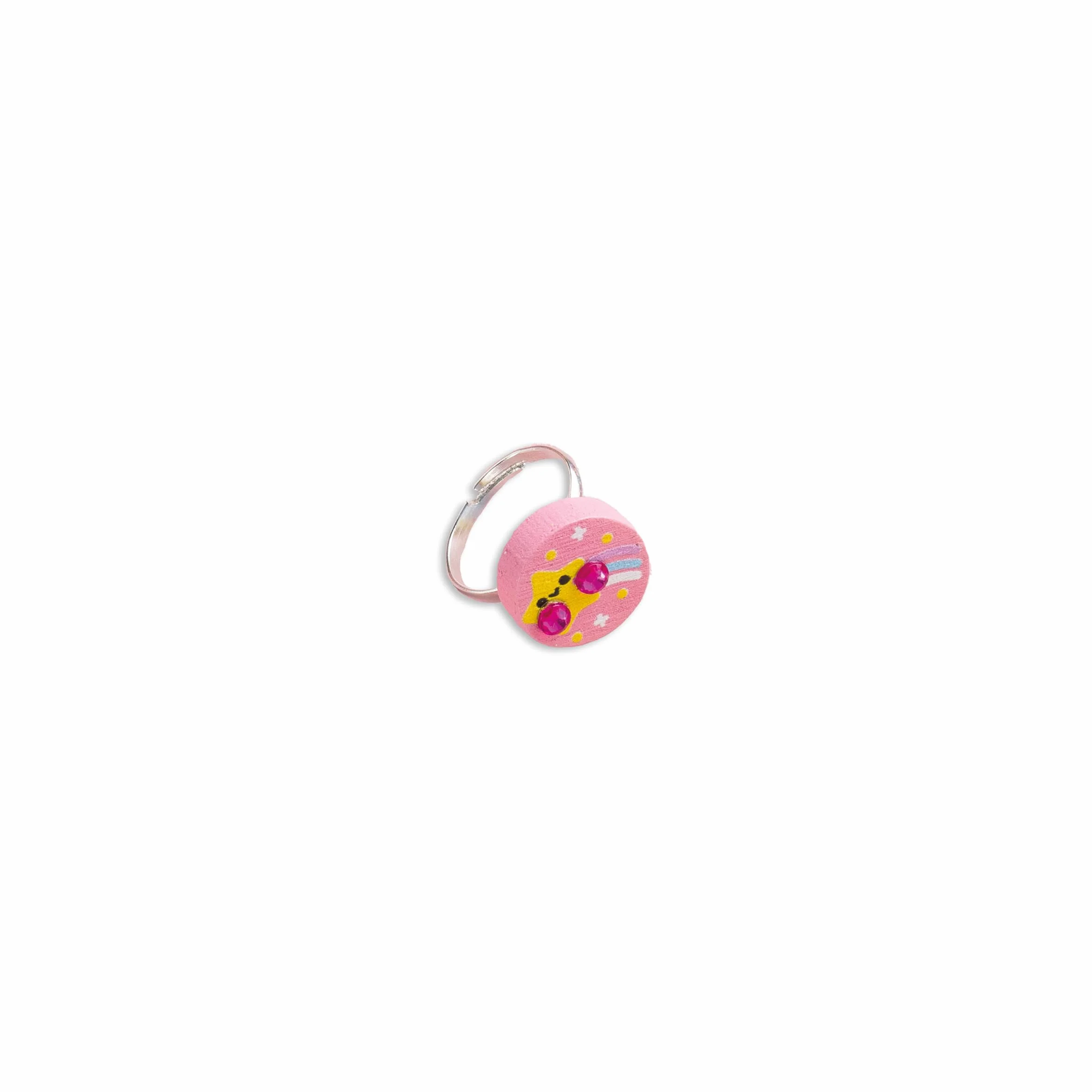 Janod Rainbow land Boîte de 4 bijoux en bois à créer