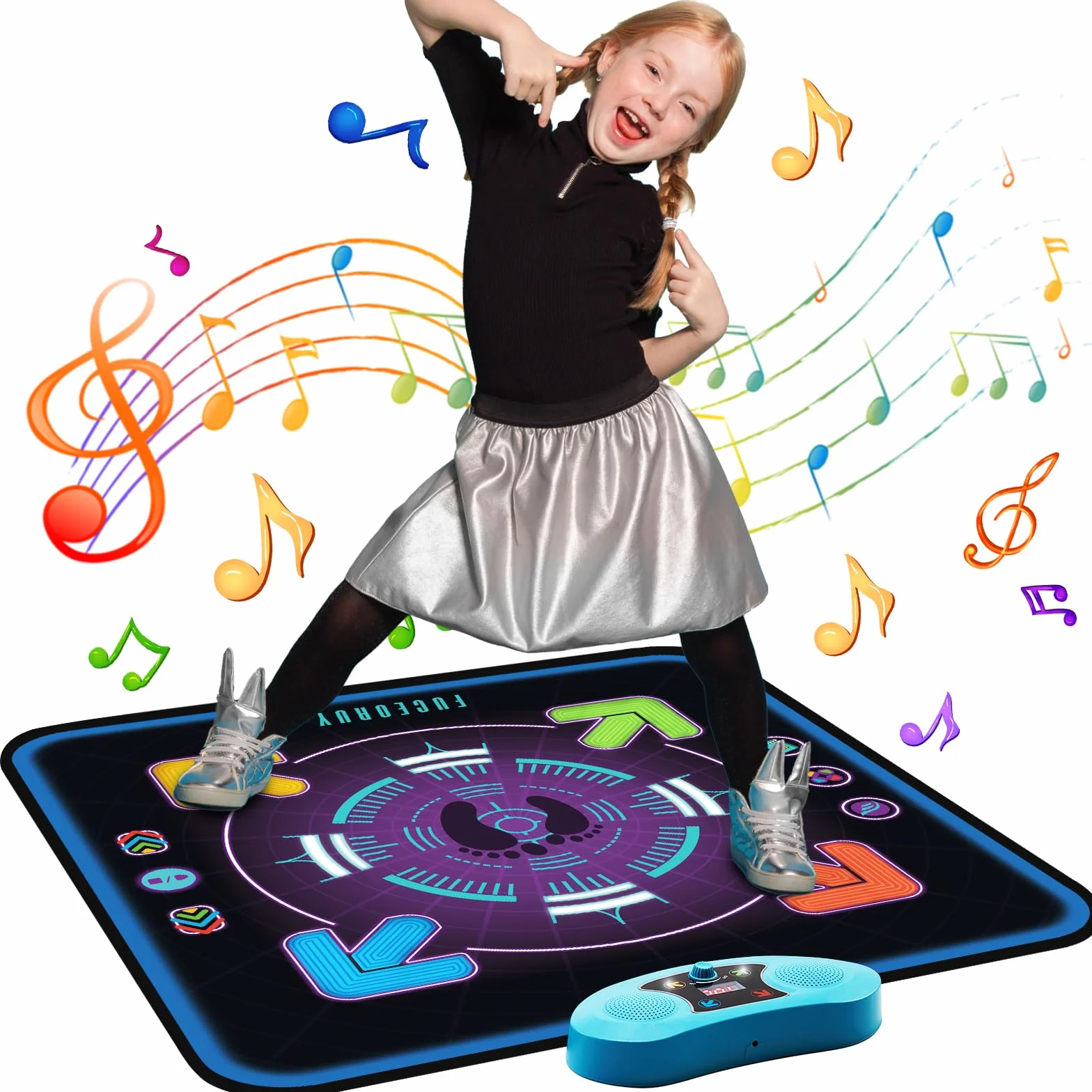 Tapis de Danse Musicale avec Lumières LED pour Enfants 4-10 Ans, 3 Modes de Jeu, Cadeau Anniversaire Noel