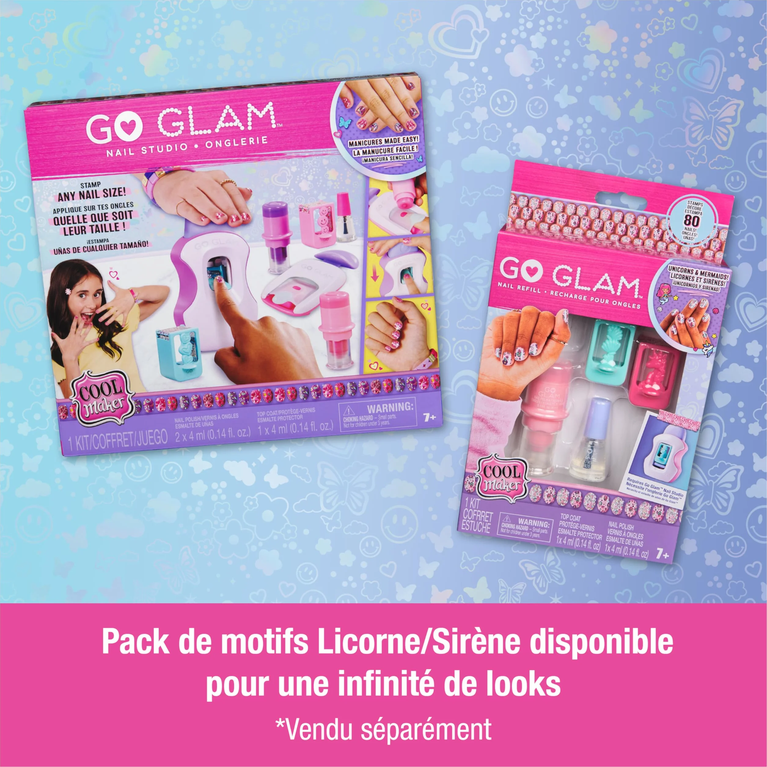 Cool Maker Go Glam Nail Studio Machine Manucure 200 Ongles Kit Loisirs Créatifs Jouet Enfant 7 Ans+